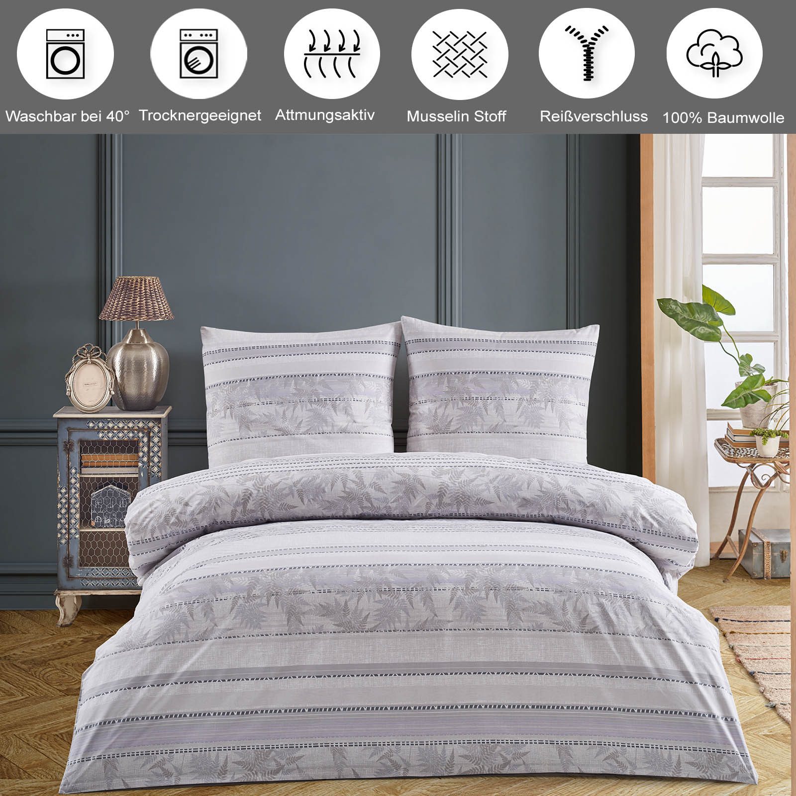 Buymax Bettwäsche Luxury, Renforcé, 2 teilig, Bettbezug-Set 100% Baumwolle günstig online kaufen