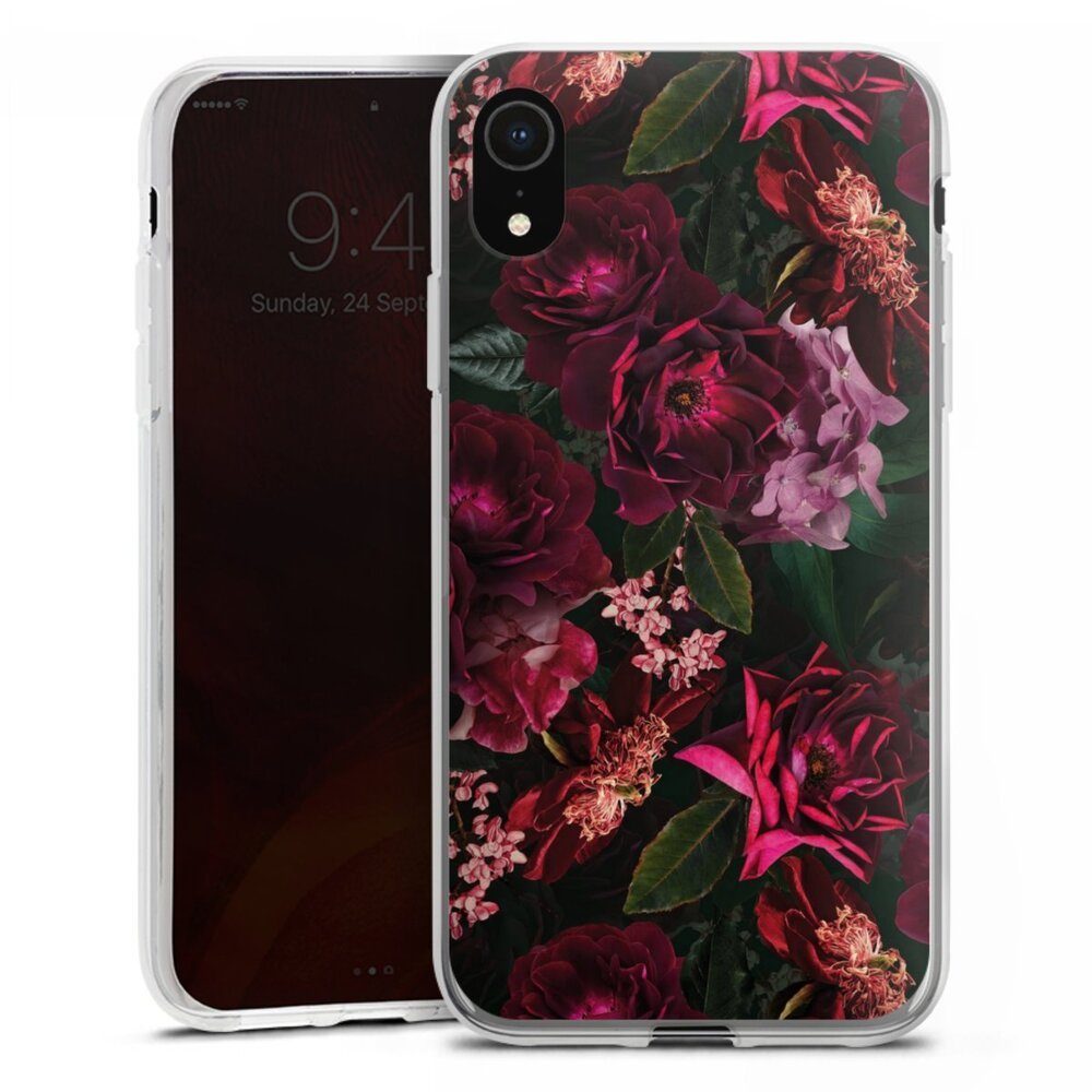 DeinDesign Handyhülle Rose Blumen Blüte Dark Red and Pink Flowers, Apple iPhone Xr Silikon Hülle Bumper Case Handy Schutzhülle
