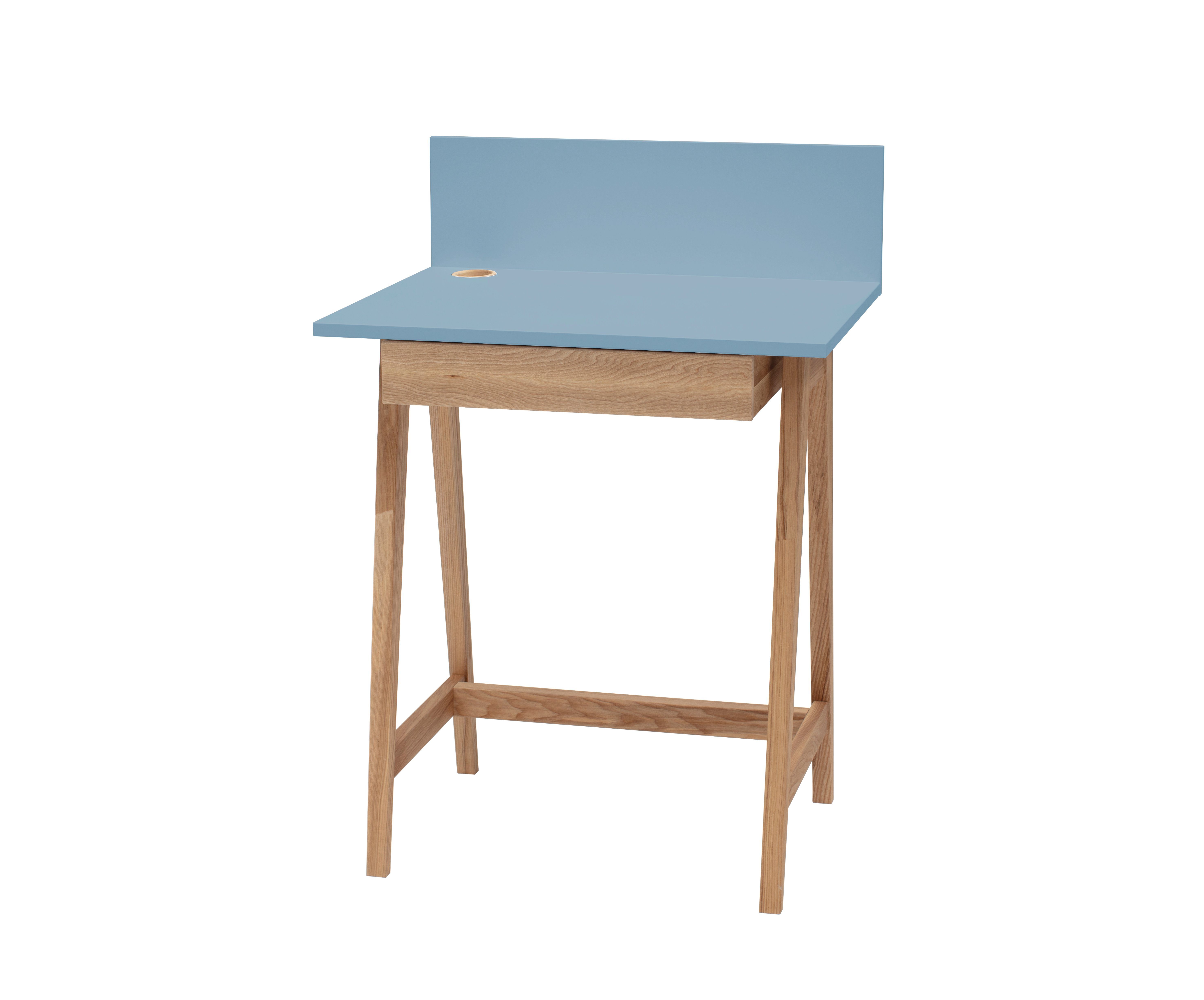 Schublade) Bunter - MDF-Platte Design - Schublade Luke mit minimalistisches Blau Siblo - (Kinderschreibtisch Schreibtisch - mit Eschenholz Kinderschreibtisch Kinderzimmer Schreibtisch - Luke
