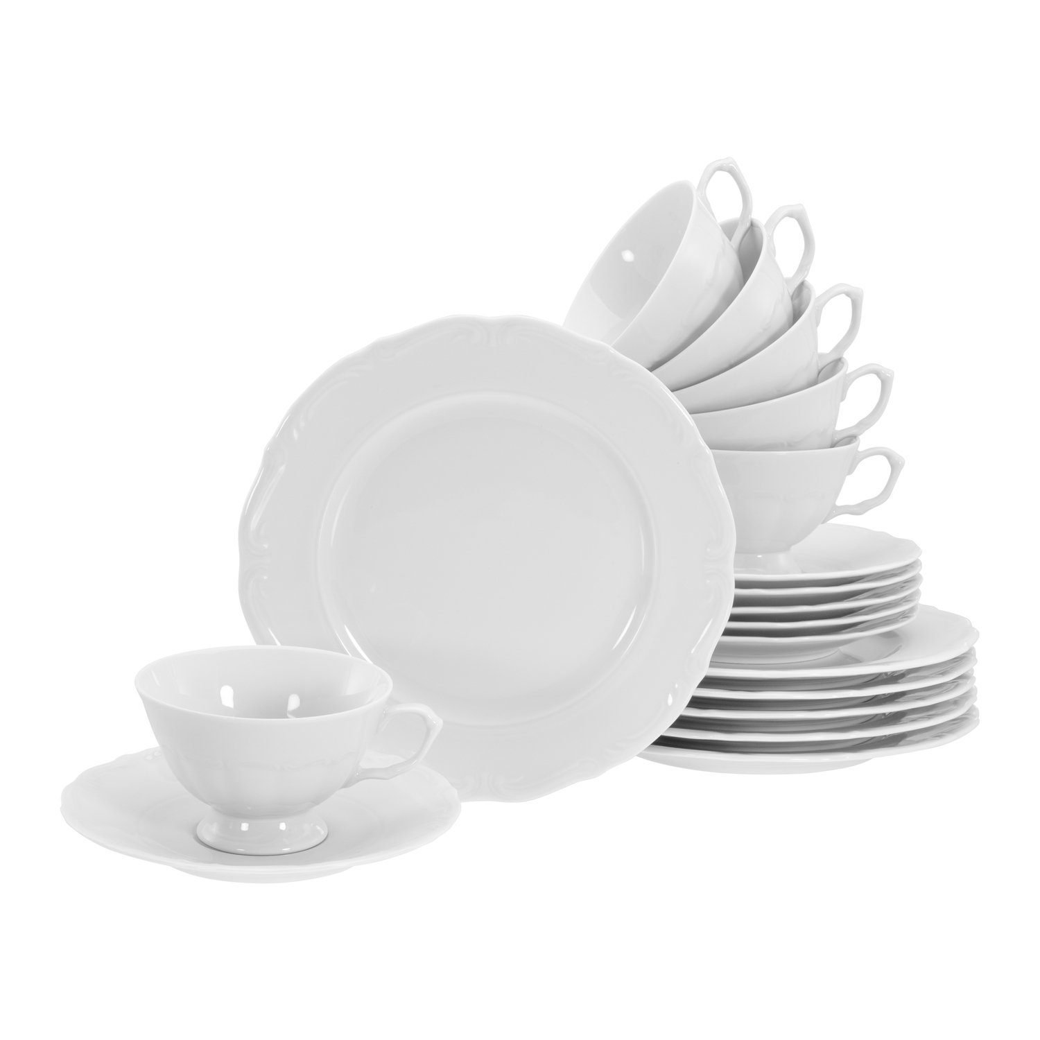 CreaTable Kaffeeservice CreaTable, 16136, Serie MARIA THERESIA, Kaffeeservice 18 teilig (18-tlg), 6 Personen, Porzellan