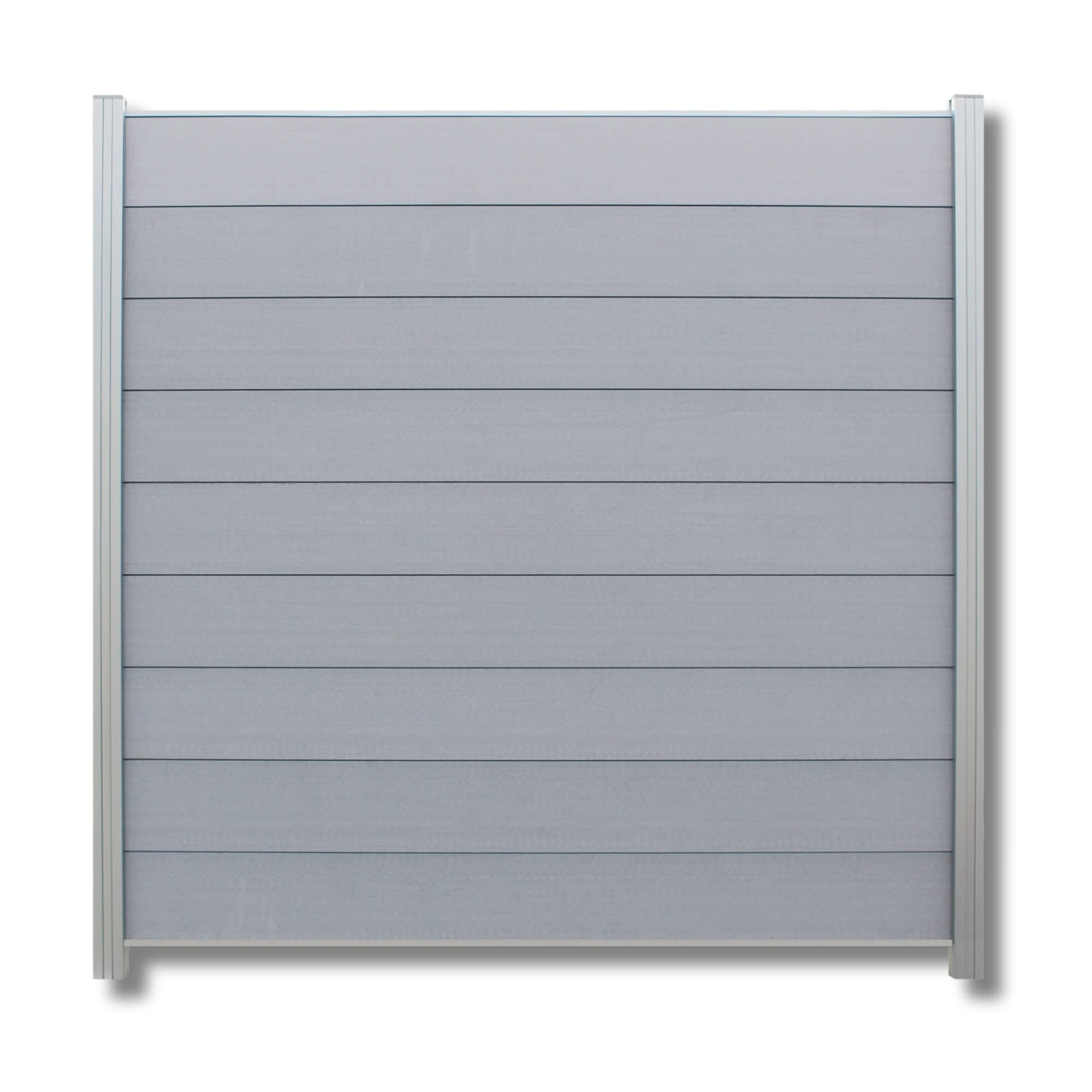 WPC Profi Zaun Zaun Komplettset grau Steingrau Sichtschutzzaun Paneele 180x180cm, (Komplettset, mit Start- und Abschlussleisten, Pfosten und Zubehör)