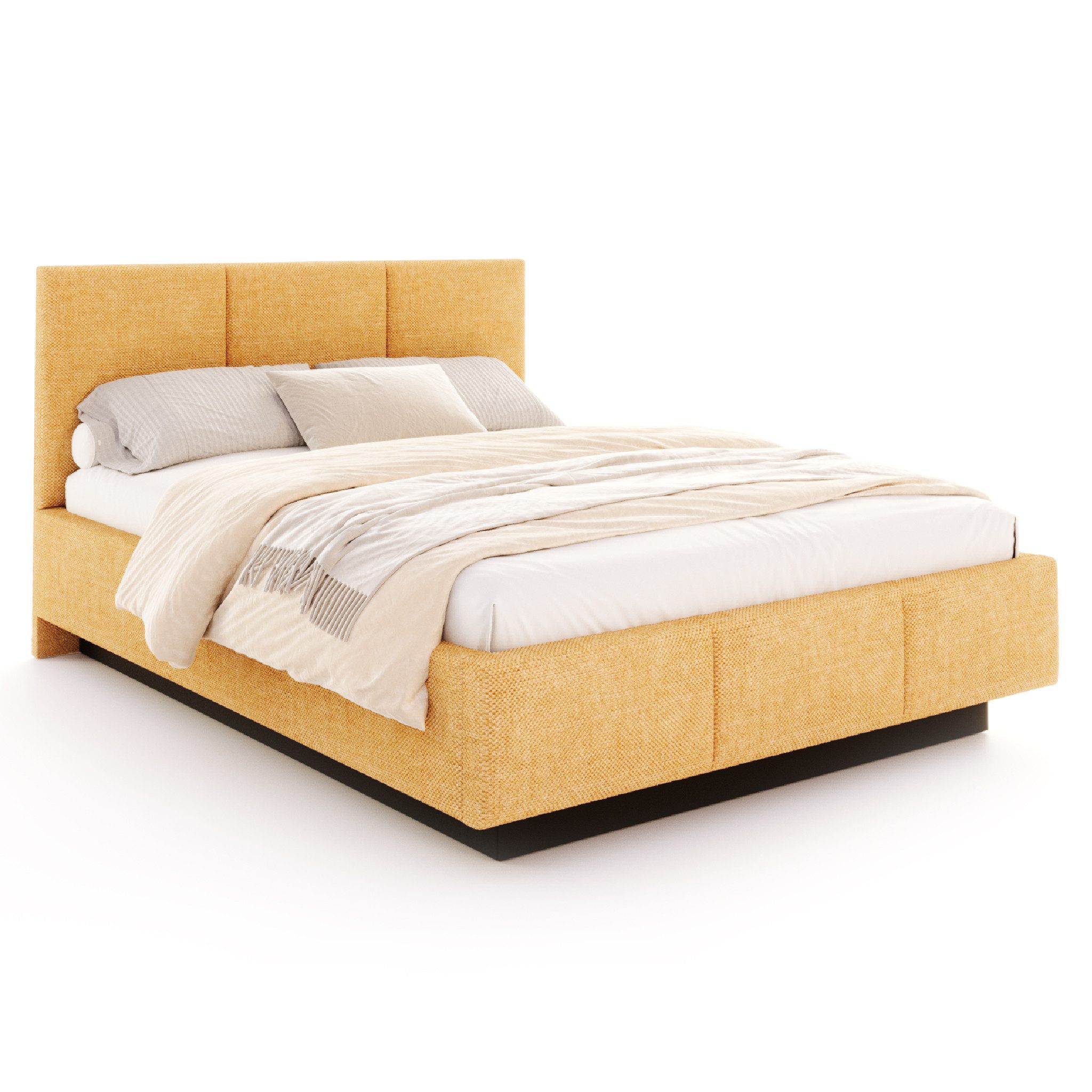 FDM Polsterbett ALMADA modern mit Bettkasten MADE IN EU - mit Ottawa Bezug (verfügbar 90x200 120x200 140x200 160x200 180x200cm, Bettrahmen, Bett, mit großen gepolsterten Kopfteil, mit Bettkasten zum aufklappen), Hebbarer Metallrahmen, Bettkasten