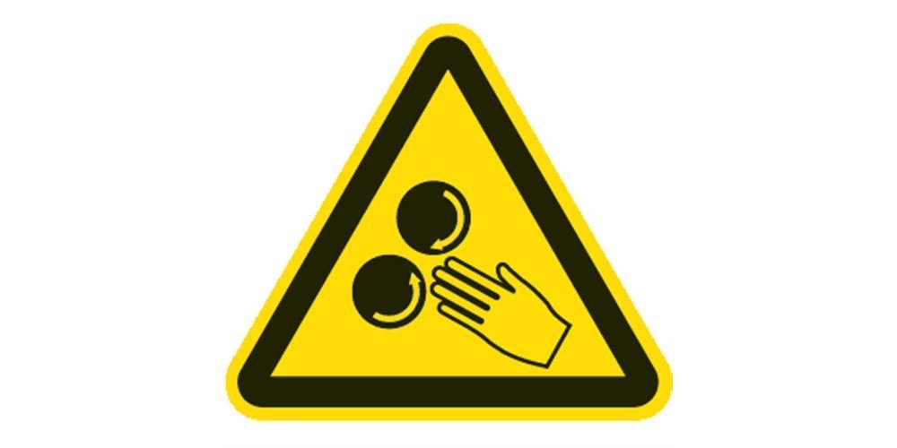 Thumbnail - König Werbeanlagen Hinweisschild Aufkleber Warnung vor rotierenden Walzen, Folie, 100 mm SL