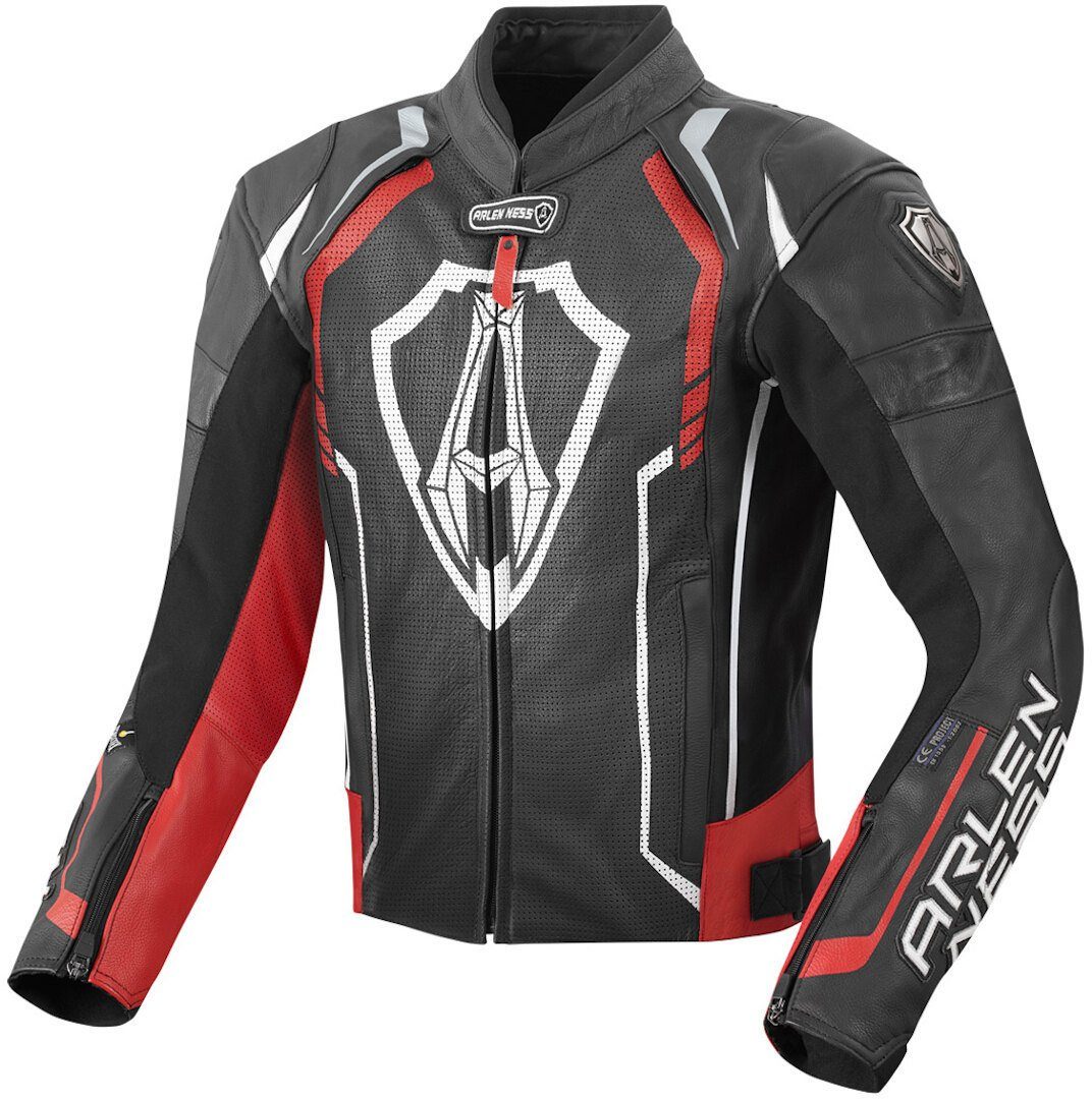 Arlen Ness Motorradjacke Track Motorrad Lederjacke Black/Red