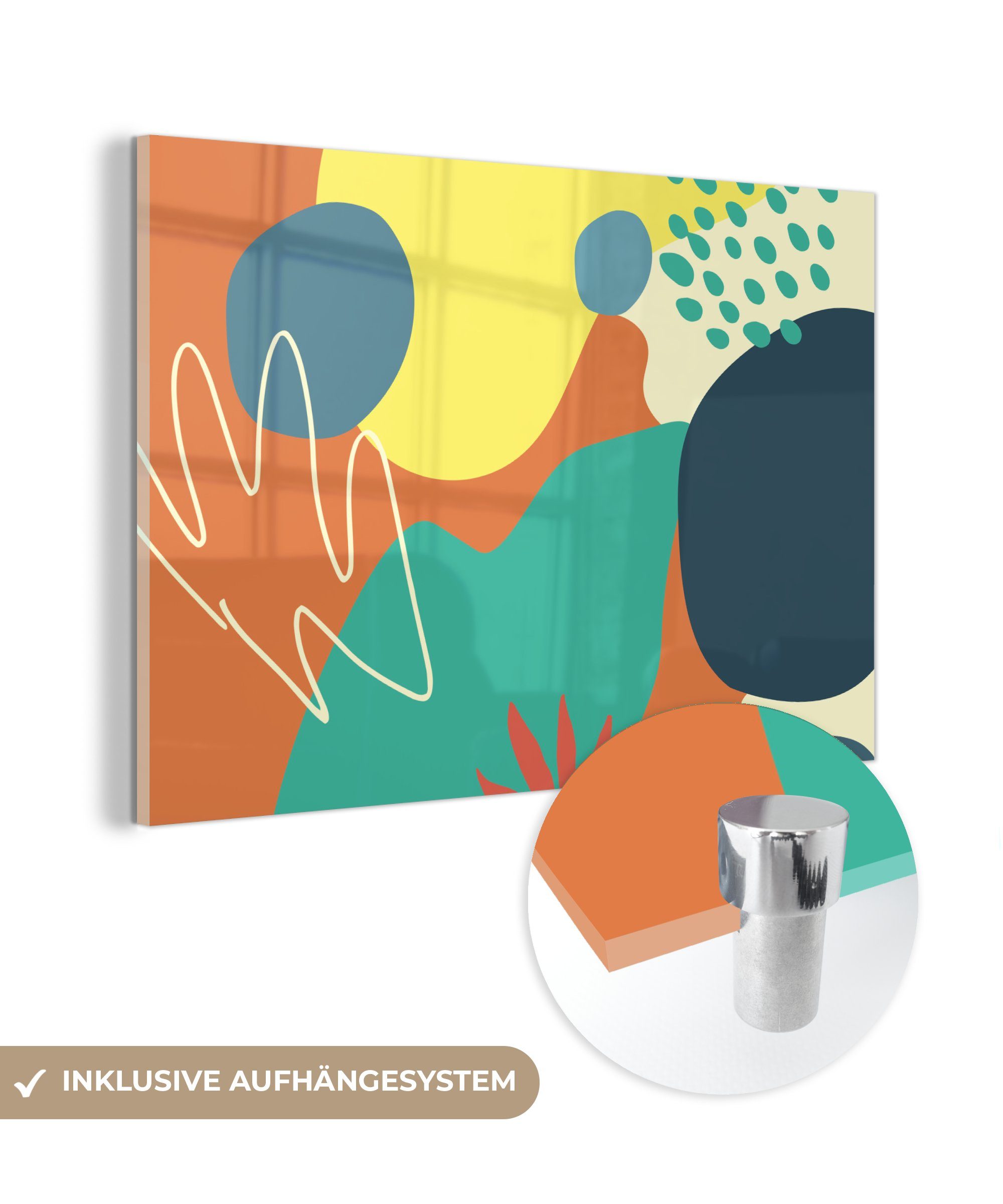 St), Wohnzimmer Pastell, Acrylglasbild - Flecken Schlafzimmer Sommer MuchoWow Acrylglasbilder (1 - &