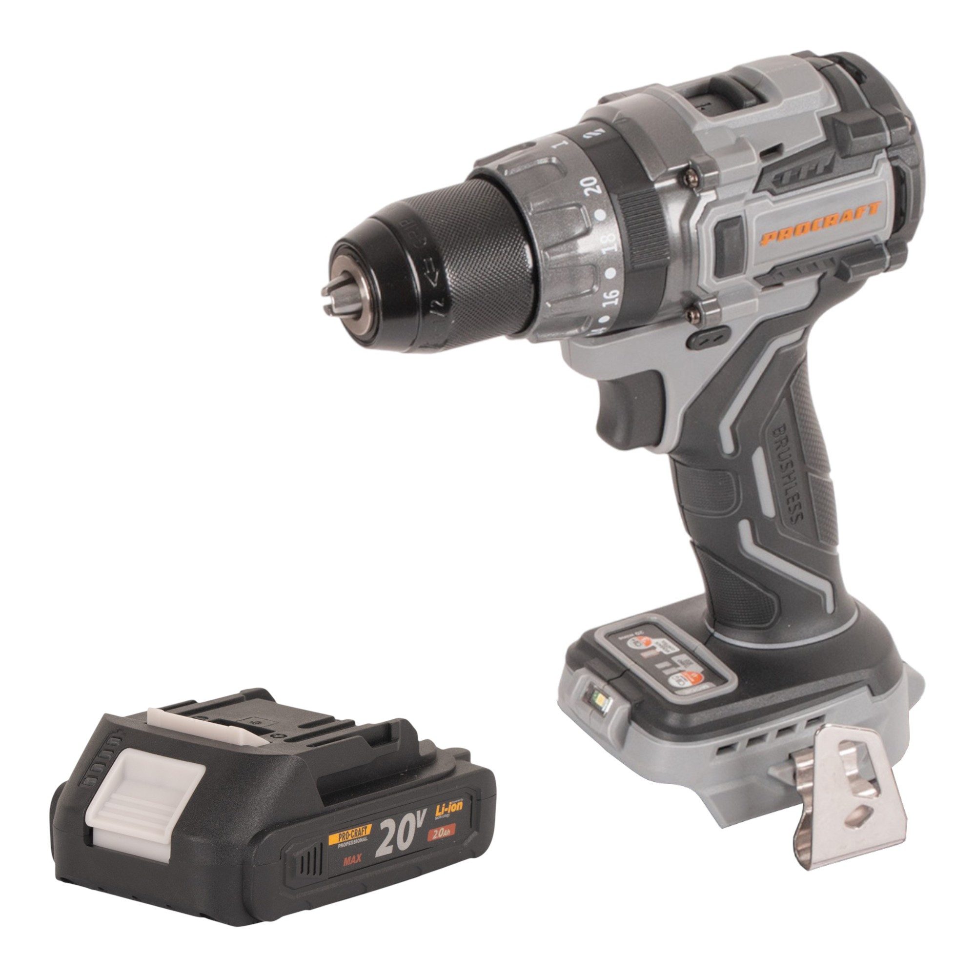 PROCRAFT industrial Akku-Schrauber CD20Abb 20 V 85 Nm + 1x Akku 2,0 Ah - ohne Ladegerät