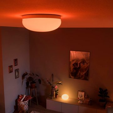 Philips Hue LED Deckenleuchte Bluetooth White & Color Ambiance Deckenleuchte Flourish in Weiß 32,5W, keine Angabe, Leuchtmittel enthalten: Ja, fest verbaut, LED, warmweiss, Deckenlampe, Deckenbeleuchtung, Deckenlicht