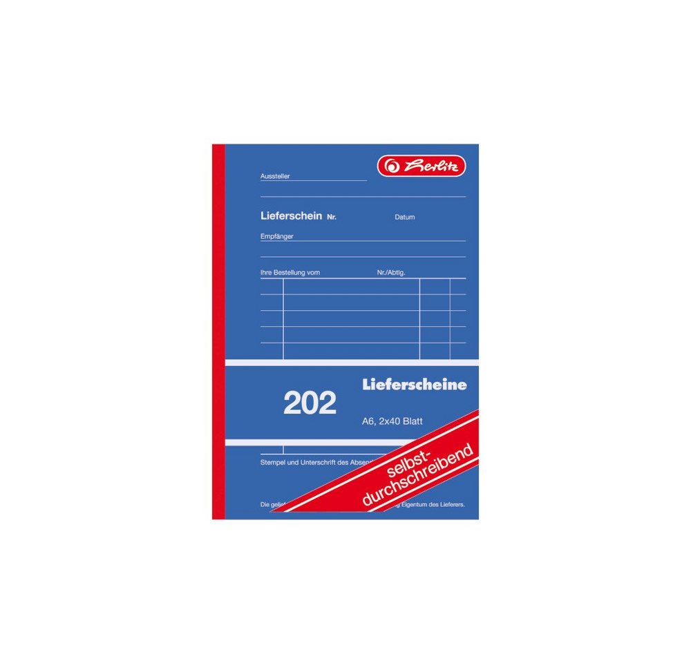 Thumbnail - Herlitz Geschäftspapier Herlitz Lieferscheinbuch 202 / A6 / 2x 40 Blatt / selbstdurchschreiben