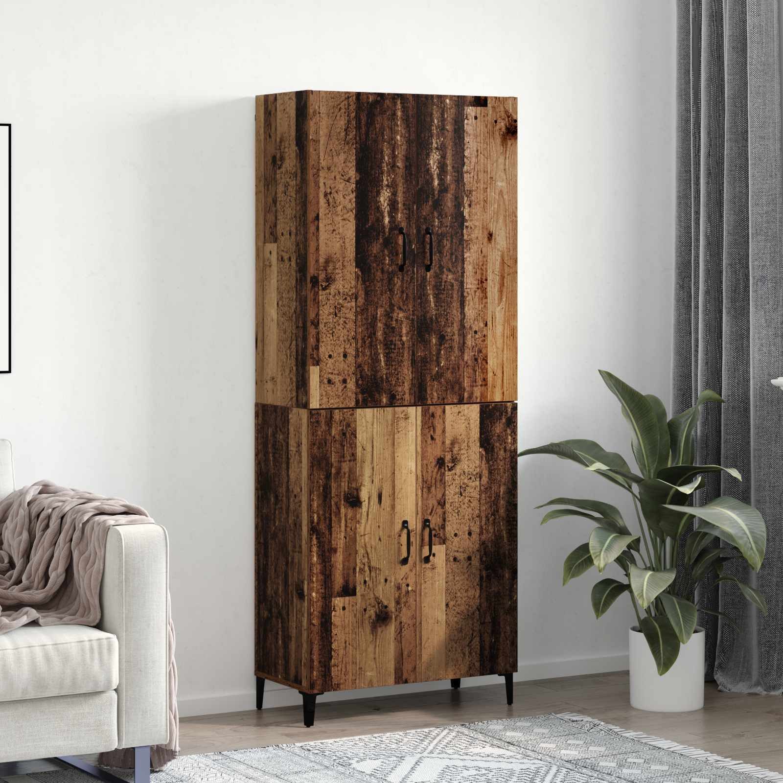 vidaXL Highboard Highboard 2 Stk. Altholz 69,5 x 34 x 180 cm Holzwerkstoff (2 St)