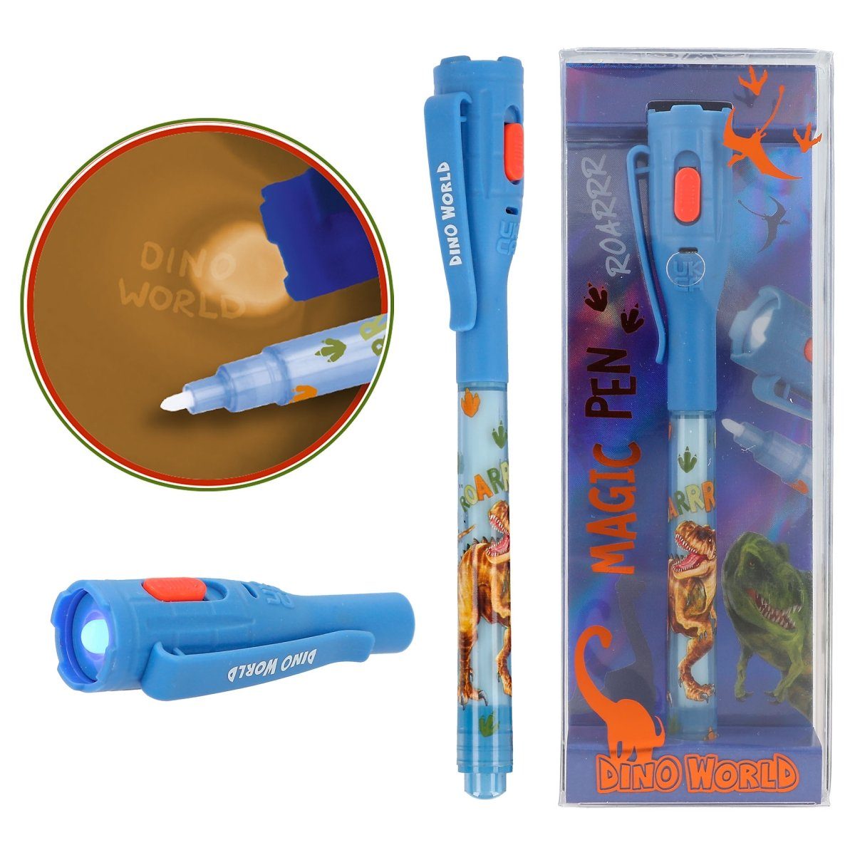 World Geheimstift mit World Filzstift LED-Licht Dino Dino