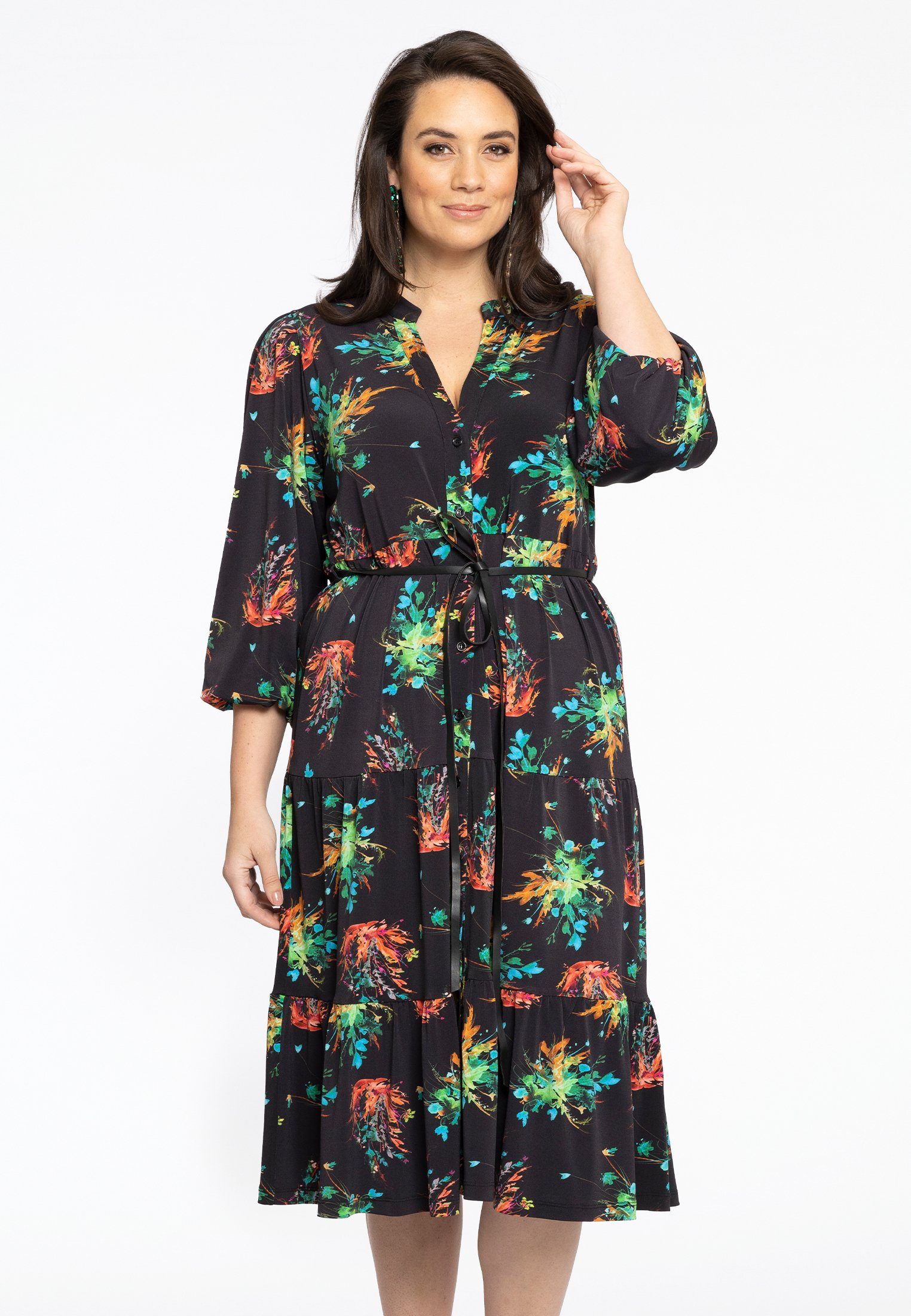 YOEK A-Linien-Kleid Damen Kleid Große Größen
