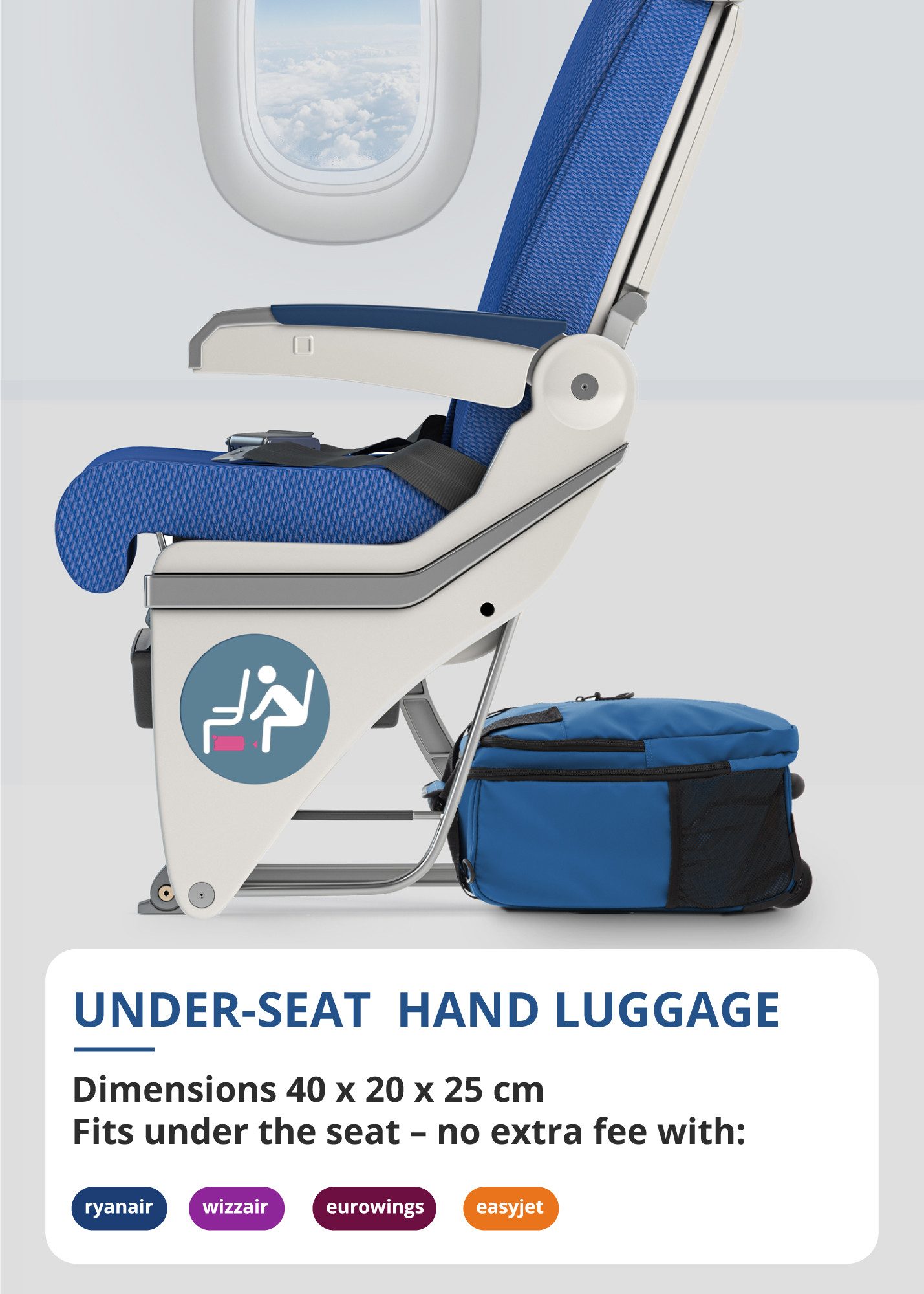 Hauptstadtkoffer Handgepäckkoffer blnbag M7, 2 Rollen, 2 Rollen, Untersitz Handgepäck, 20L