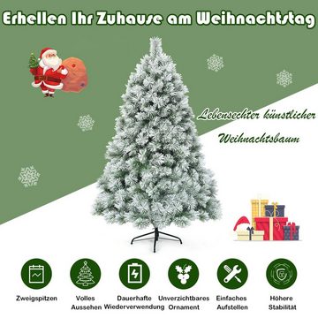 COSTWAY Künstlicher Weihnachtsbaum »schneebedeckter Tannenbaum«, 180cm, mit 586 Spitzen PVC Nadeln und Metallständer
