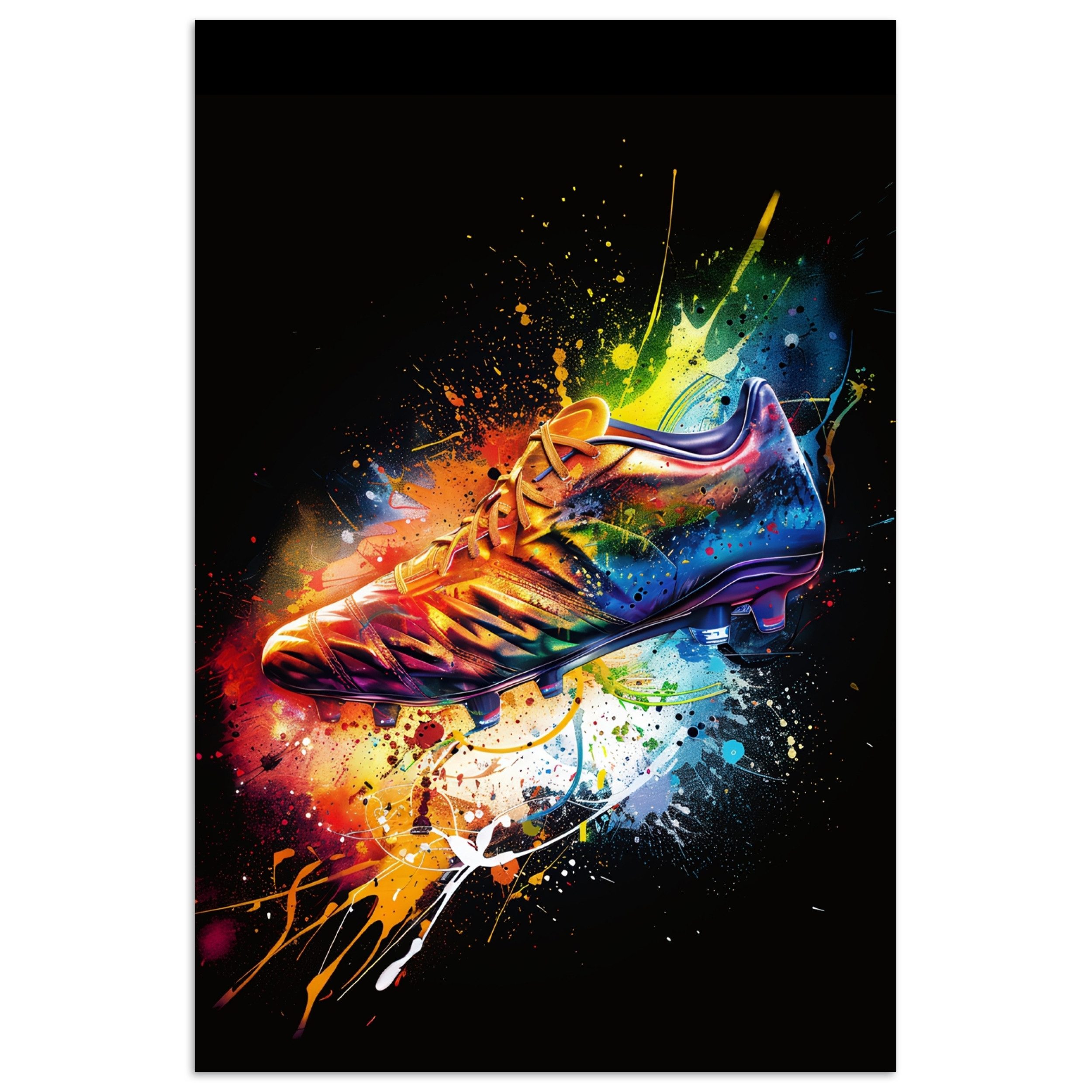 MuchoWow Poster Graffiti - Sport - Fußball - Schuh - Farbe, (1 St), Poster ohne Rahmen, Wandbild, Wandposter, 20x30 cm
