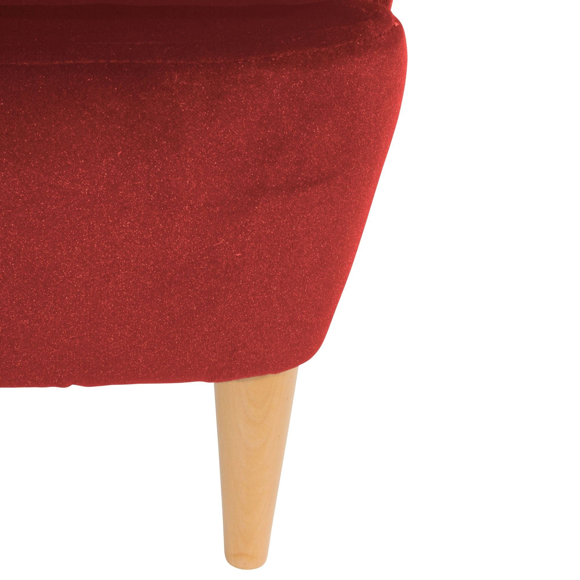 Kallista / Samtvelours 58 Sitz inkl. verarbeitet,bequemer Versand, natur Kessel Ohrenbackensessel hochwertig Buche Bezug Kostenlosem 1-St), aufm Sessel ziegel (Sparpreis