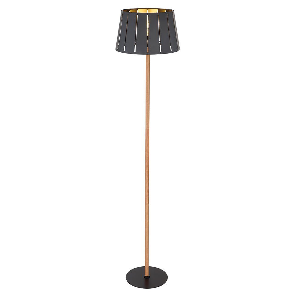 Globo Stehlampe, Leuchtmittel cm nicht Holzoptik Wohznzimmerlampe H 160 Deckenfluter inklusive, Stehlampe Stehleuchte
