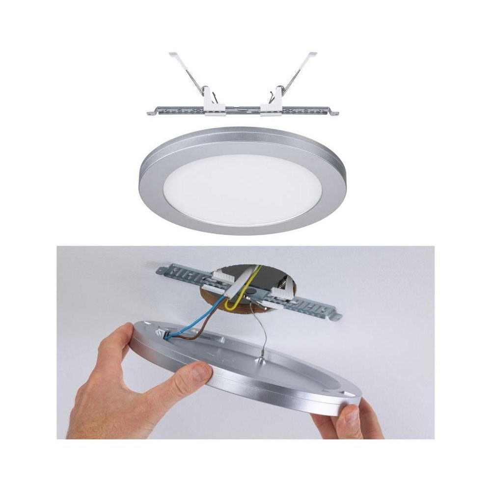Paulmann LED Panel LED Einbaupanel Chrom-matt keine verbaut, enthalten: 1200lm, Cover-It in LED, 16,5W Leuchtmittel LED Ja, 4000, Angabe, Panele fest