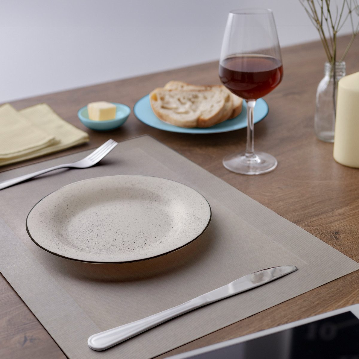 matches21 HOME & HOBBY Platzset Tischsets BORDA 4er Set Champagner als Tischuntersetzer, (4-St), Abwaschbare Platzsets als Tischunterlagen für Ess-Tisch Tisch-D – Bild 4 von 5