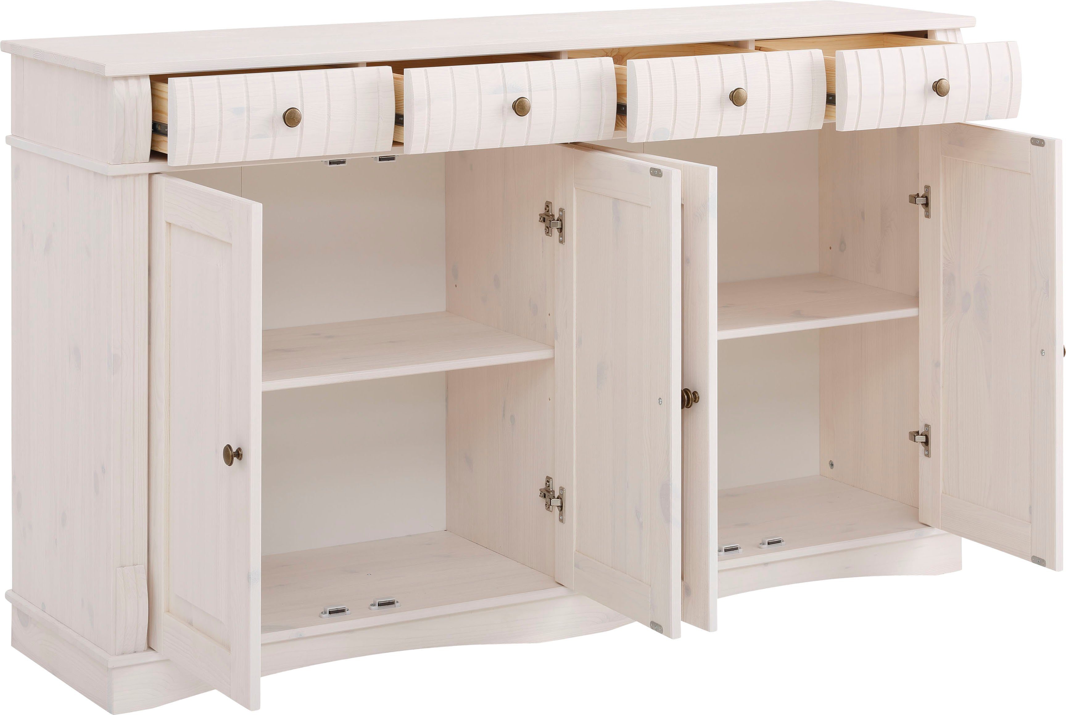 OTTO home Sideboard Teresa (Maße (B/T/H): 152/37/90 cm), Kommode, 4-türig, Breite 152 cm, aus massiver Kiefer, FSC® – Bild 5 von 5