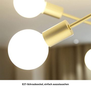 DOPWii Kronleuchter 6 Köpfe,Deckenlampe für Wohnzimmer,Enthält keine Lichtquelle,E27