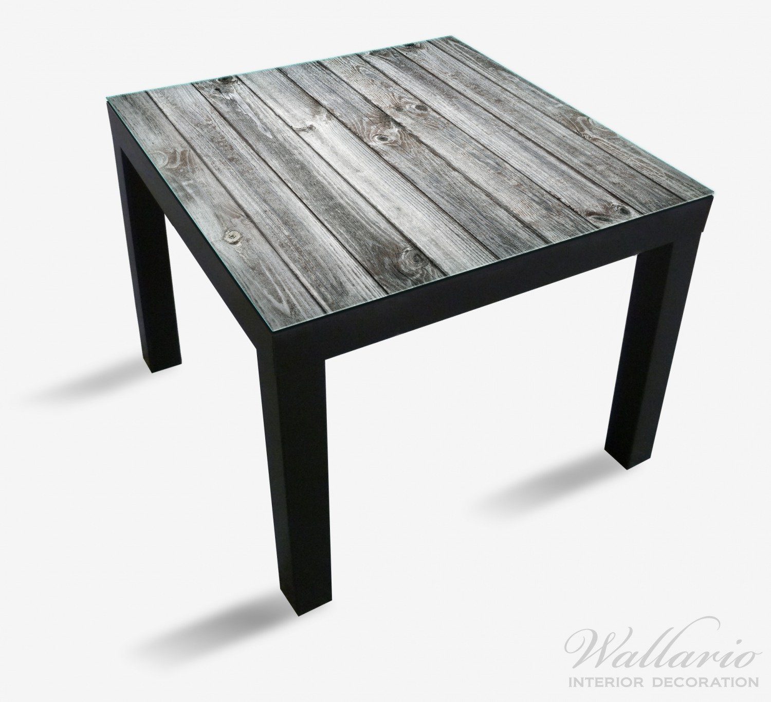Wallario Tischplatte Holz-Optik Textur hellgraues Tisch Paneele mit Lack Ikea geeignet Holz (1 Dielen Asteinschlüssen für St)