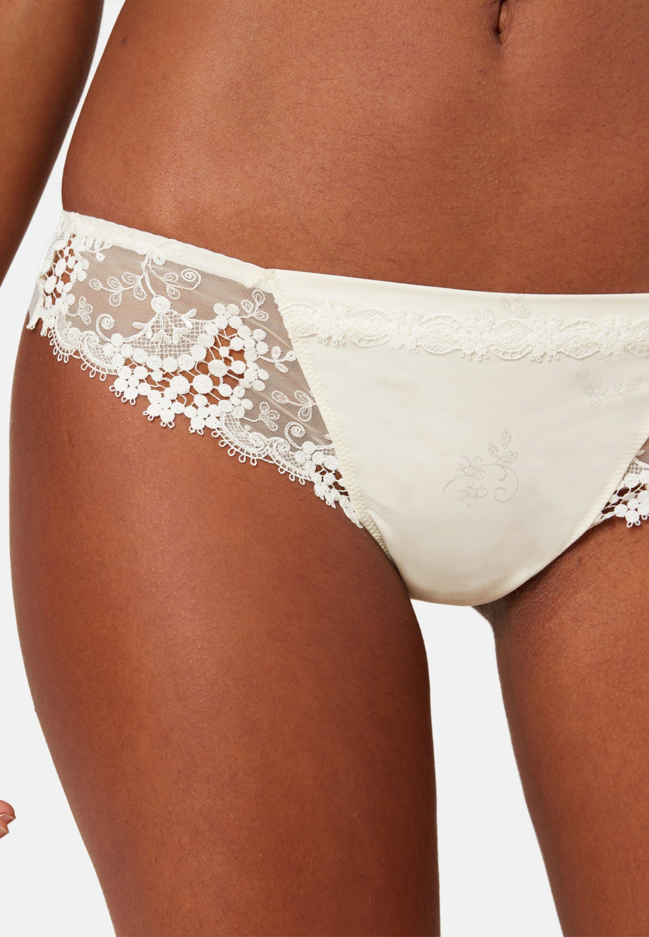 SIMONE PERELE T-String Wish (1-St) Tanga - Leicht transparent - Vorne blickdicht, Prachtvolle Stickerei