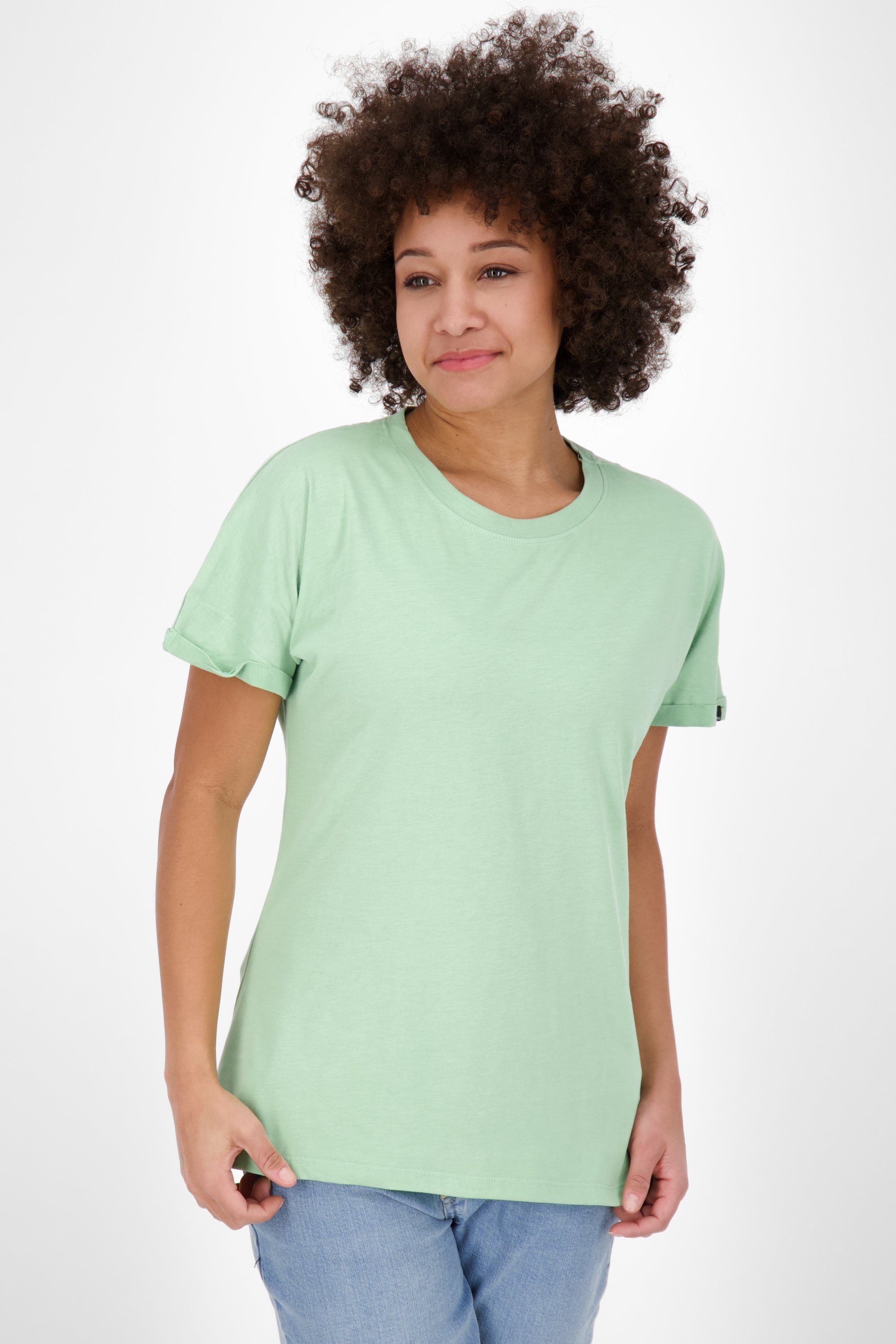 Alife & Kickin Rundhalsshirt MalaikaAK A Shirt Damen Kurzarmshirt, Shirt pear melange