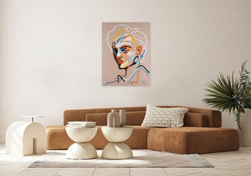 KUNSTLOFT Gemälde Moderne Boheme 75x100 cm, Leinwandbild 100% HANDGEMALT Wandbild Wohnzimmer
