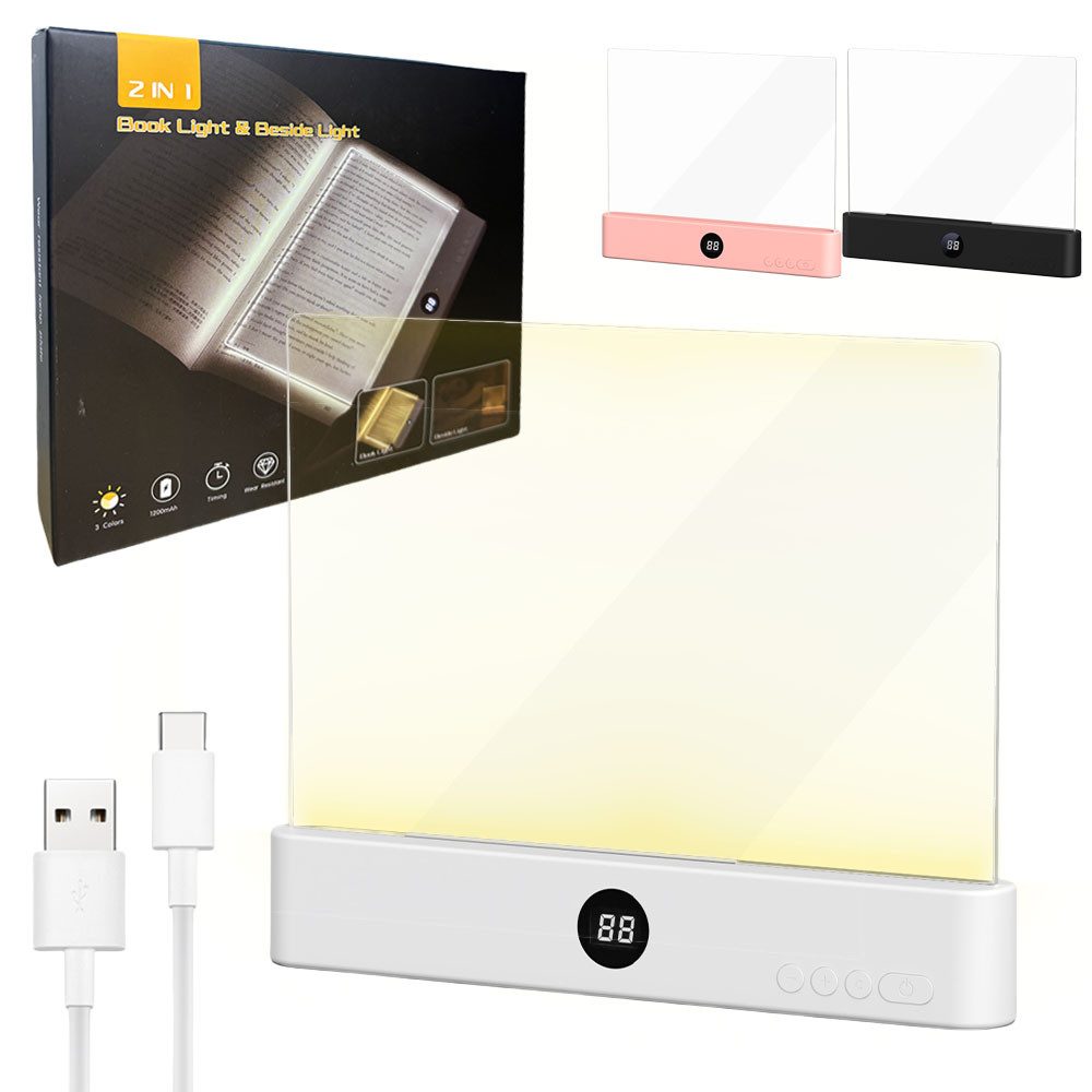 PRIISF Tischleuchte LED Leselampe Buchlampe tragbare Flaches Buch Licht Dim günstig online kaufen