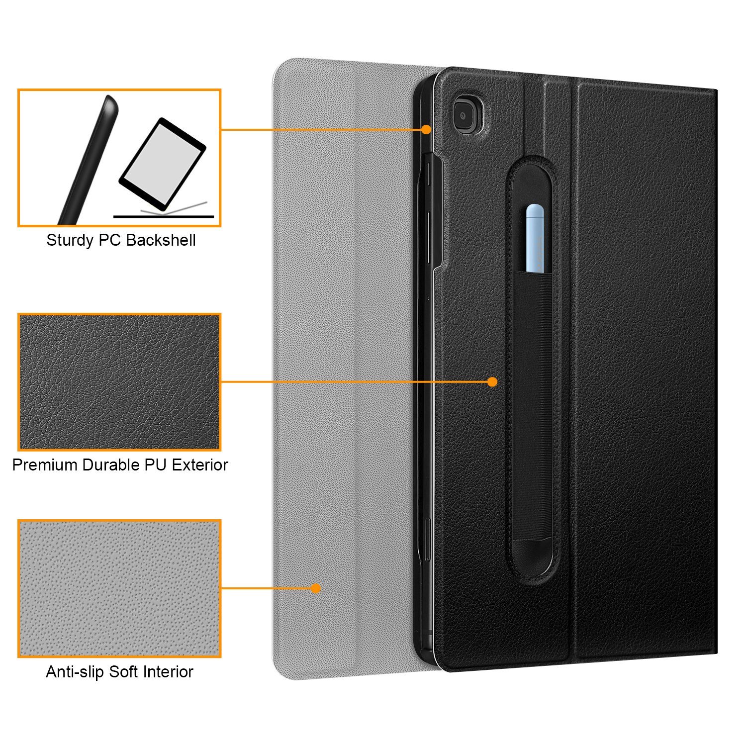 Fintie Tablet-Hülle mit Tastatur für Samsung Galaxy Tab S6 Lite 10,4 Zoll 2024/2022/2020, Keyboard Cover mit Magnetisch Abnehmbarer Deutscher Bluetooth Tastatur