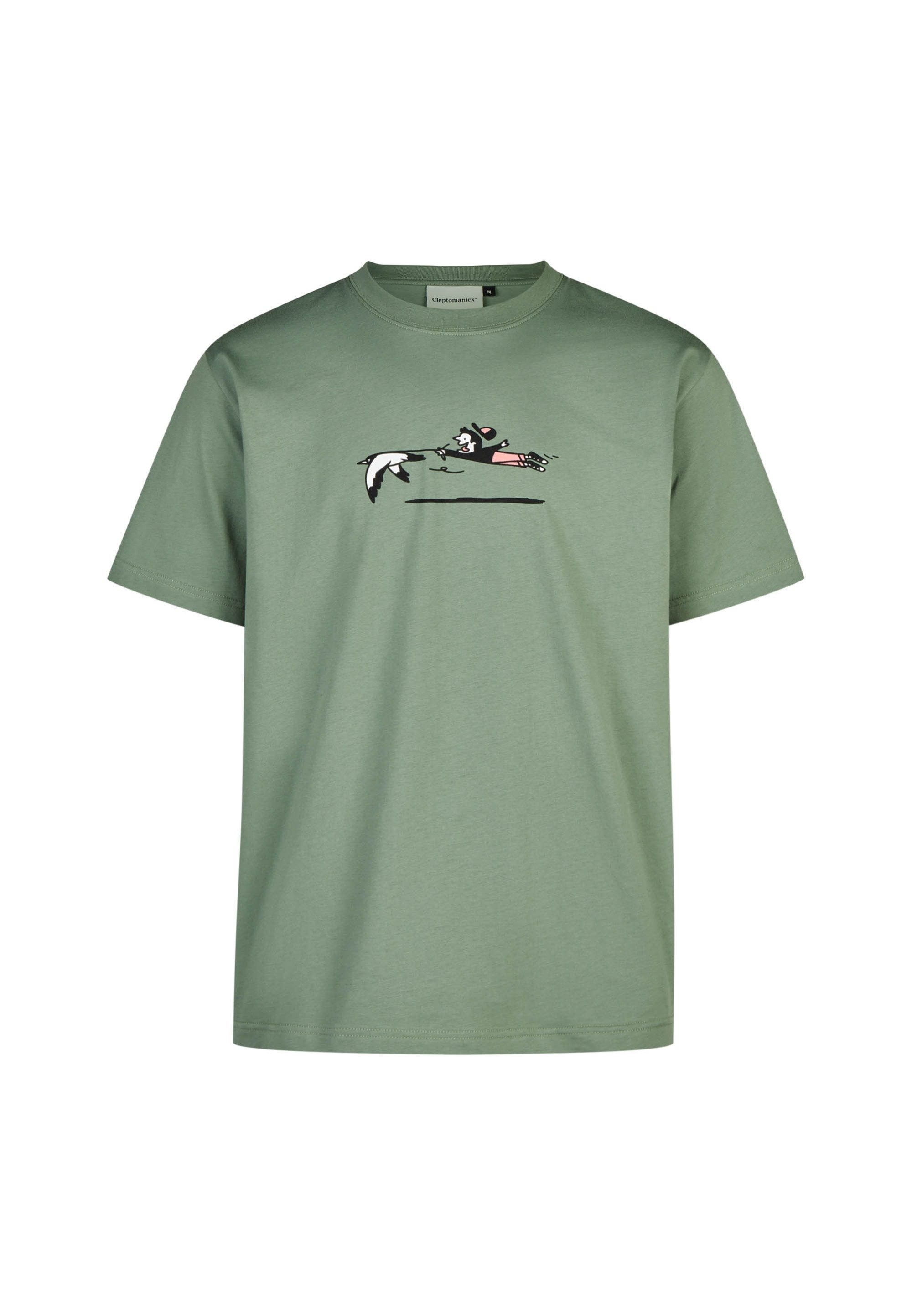 Cleptomanicx T-Shirt Walk the Gull mit Rundhals und Print-Motiv