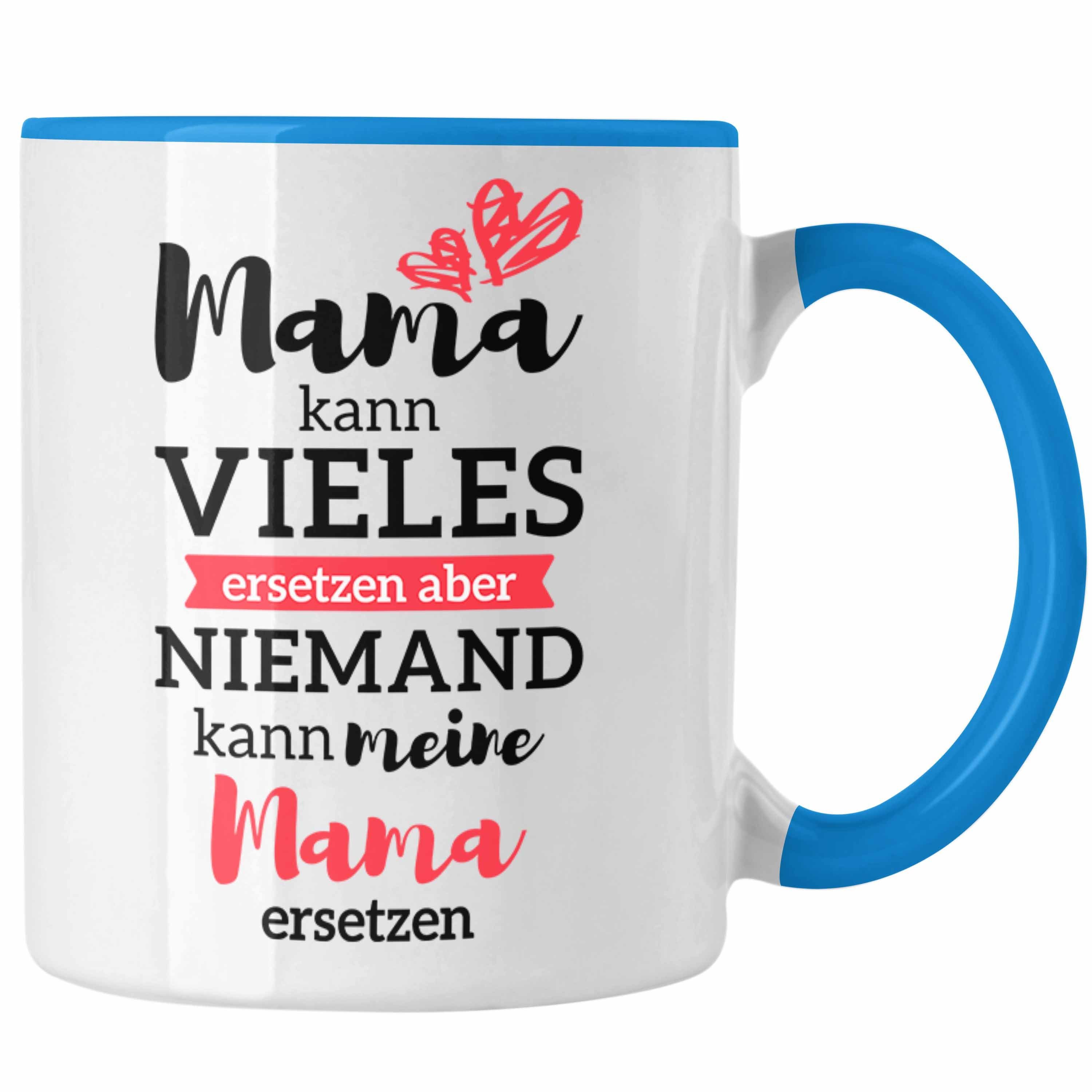 Trendation Tasse Trendation - Mama Tasse mit Spruch Geschenk Muttertag von Tochter Sohn Mutter Kaffeetasse Blau
