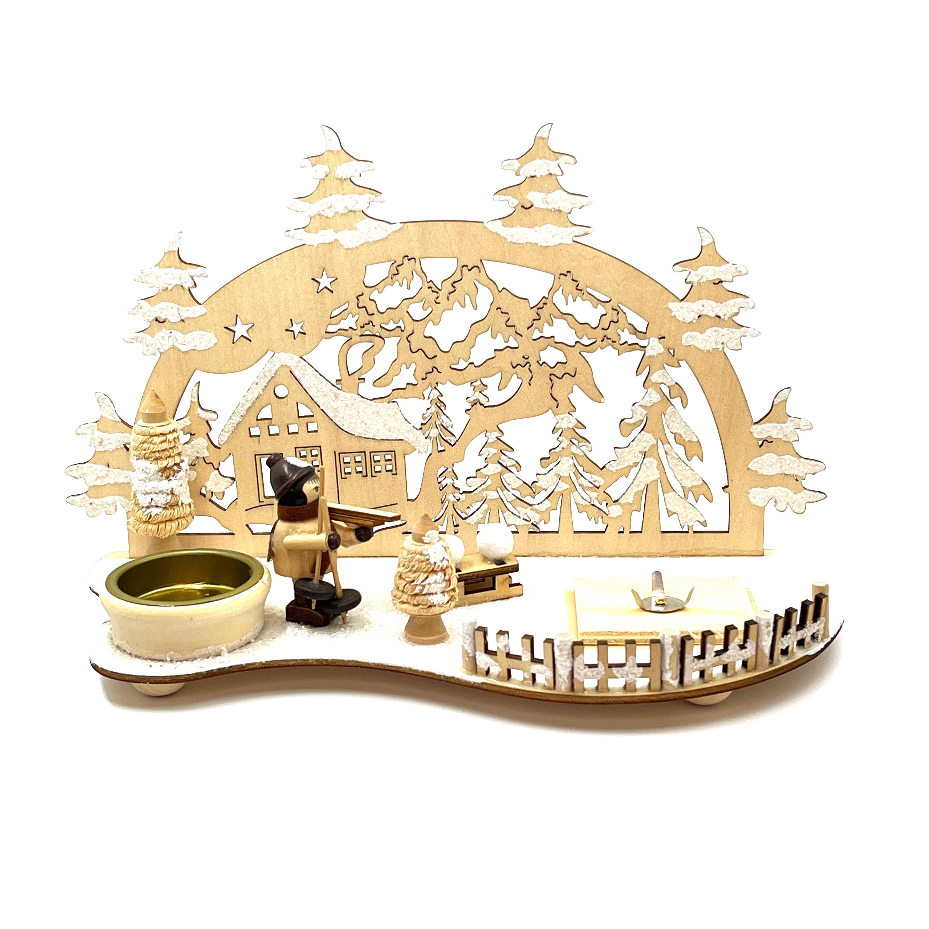 Kaladia Adventsleuchter 93391-13, Kind mit Ski und Schlitten, Räucherhaus & günstig online kaufen