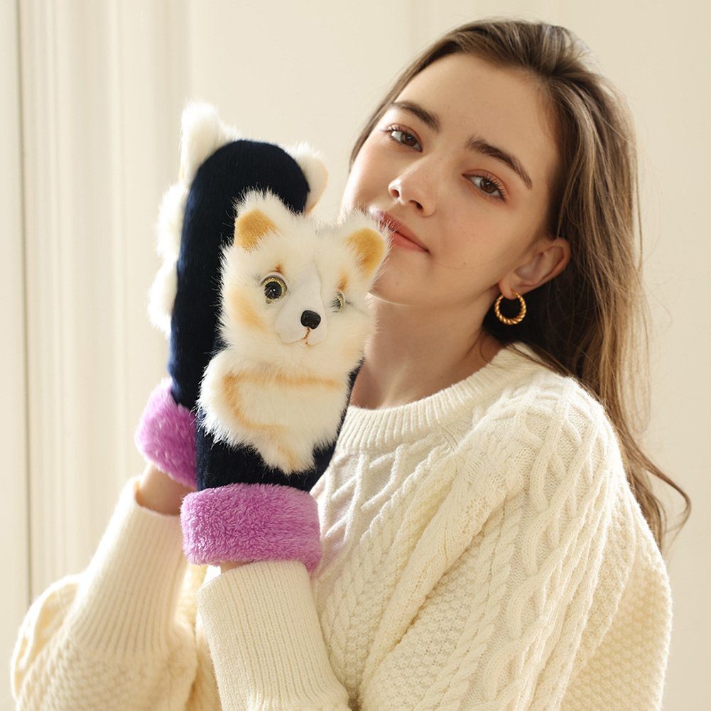 Halten Für F Damen Kind Warme, Niedliche Atmungsaktive Winter-Tierhandschuhe Trikot-Handschuhe Blusmart