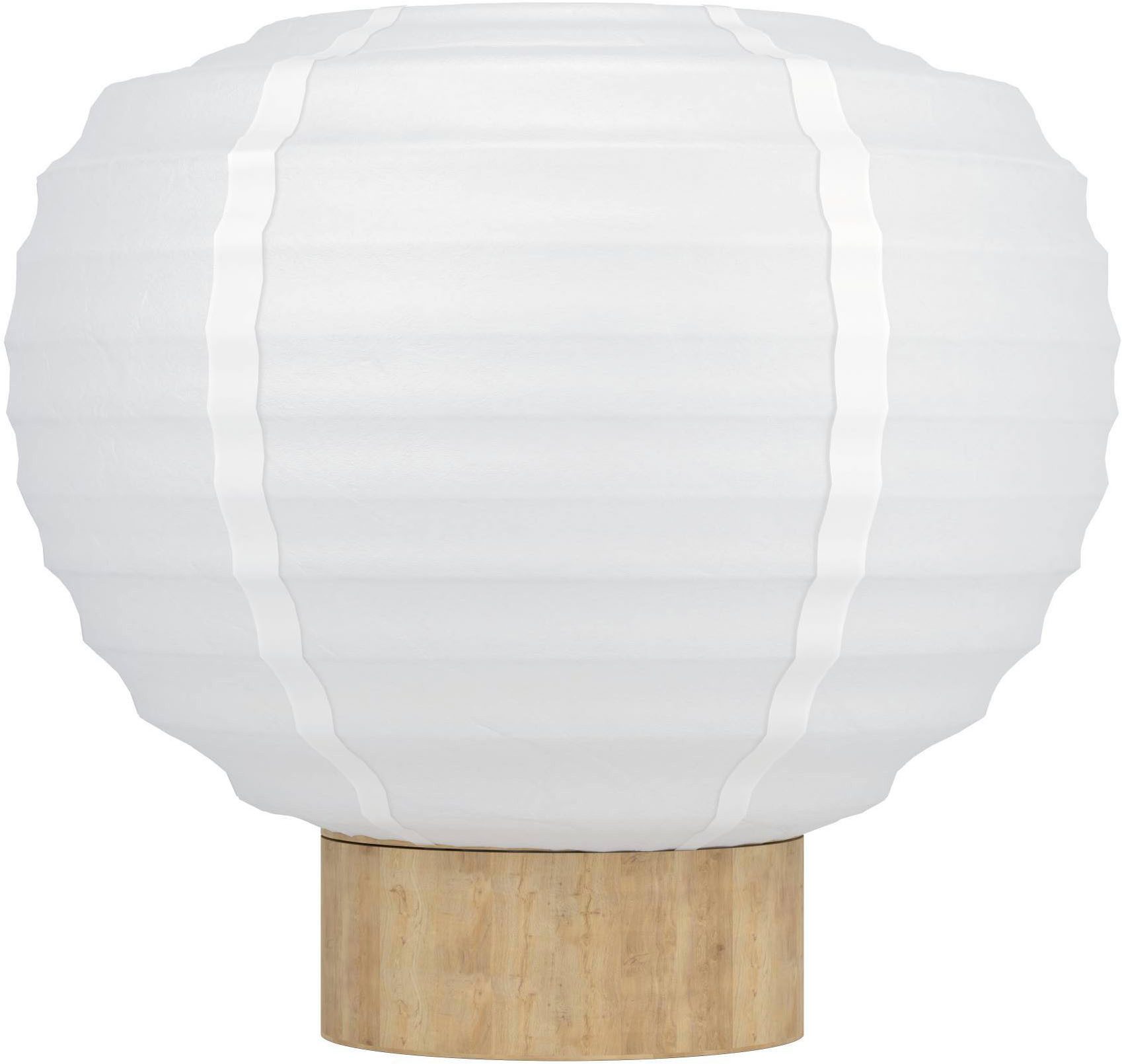 EGLO Tischleuchte Summerhill Nachttischlampe, 1fach, Japan-Stil, Holz, Papier, Weiß, E27, Ein-/Ausschalter, ohne Leuchtmittel, Tischleuchte - H20 x Ø22,5 cm - b – Bild 3 von 5
