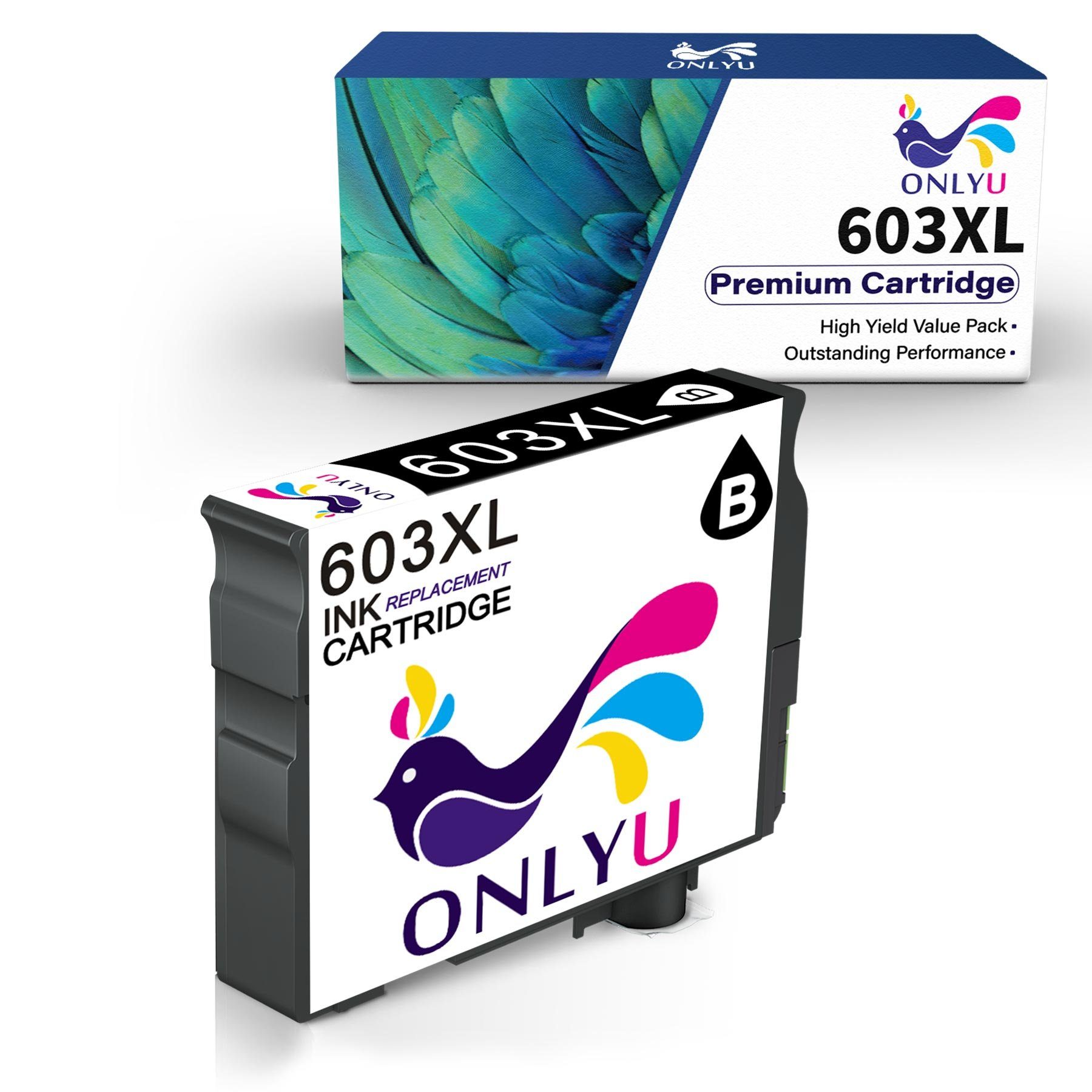 ONLYU ersetzt für Epson 603XL 603 XL Tintenpatrone (Schwarz, WF-2810 WF-2830)