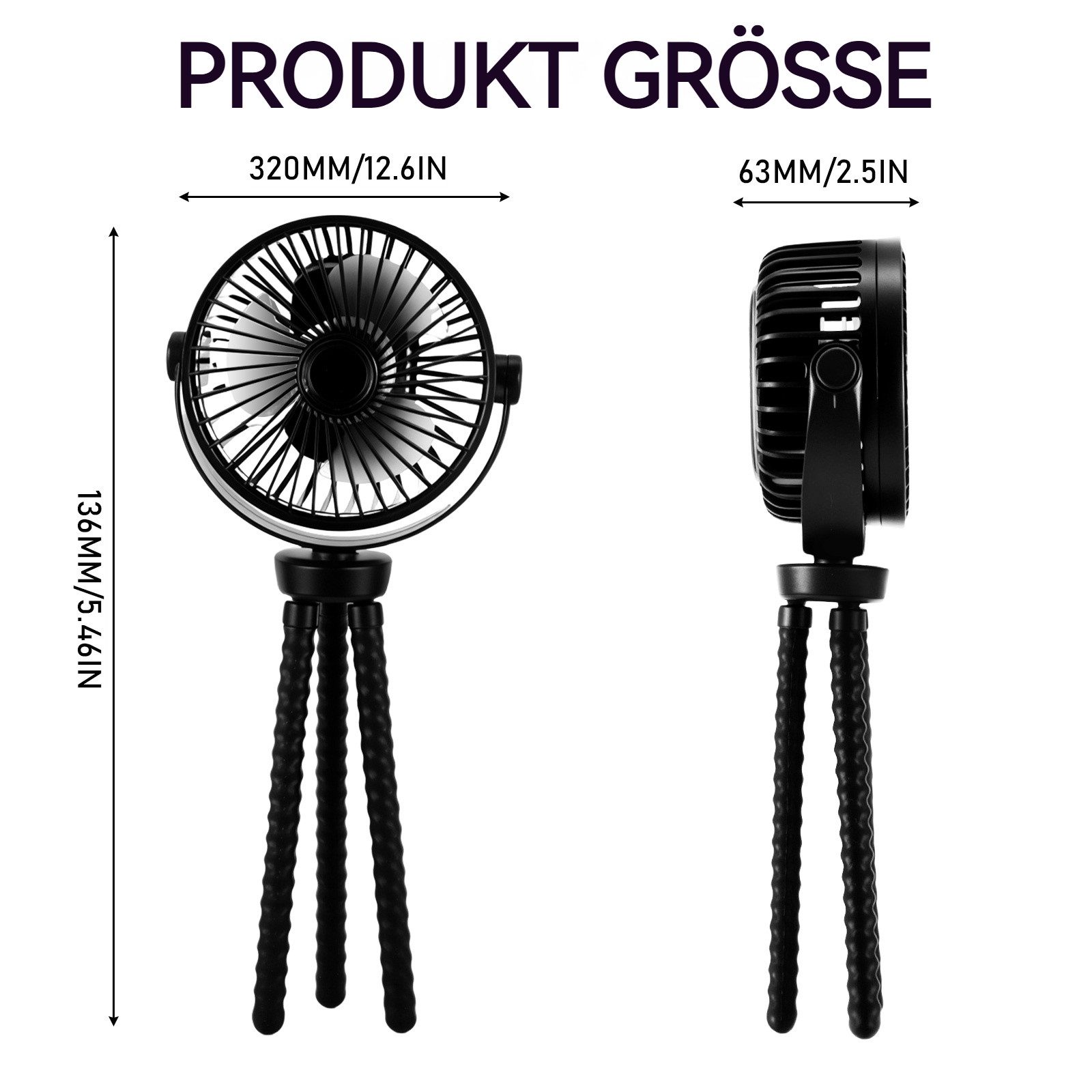 BlingBin Mini USB-Ventilator 3600mAh-Lüfter, geräuscharmer Lüfter, günstig online kaufen
