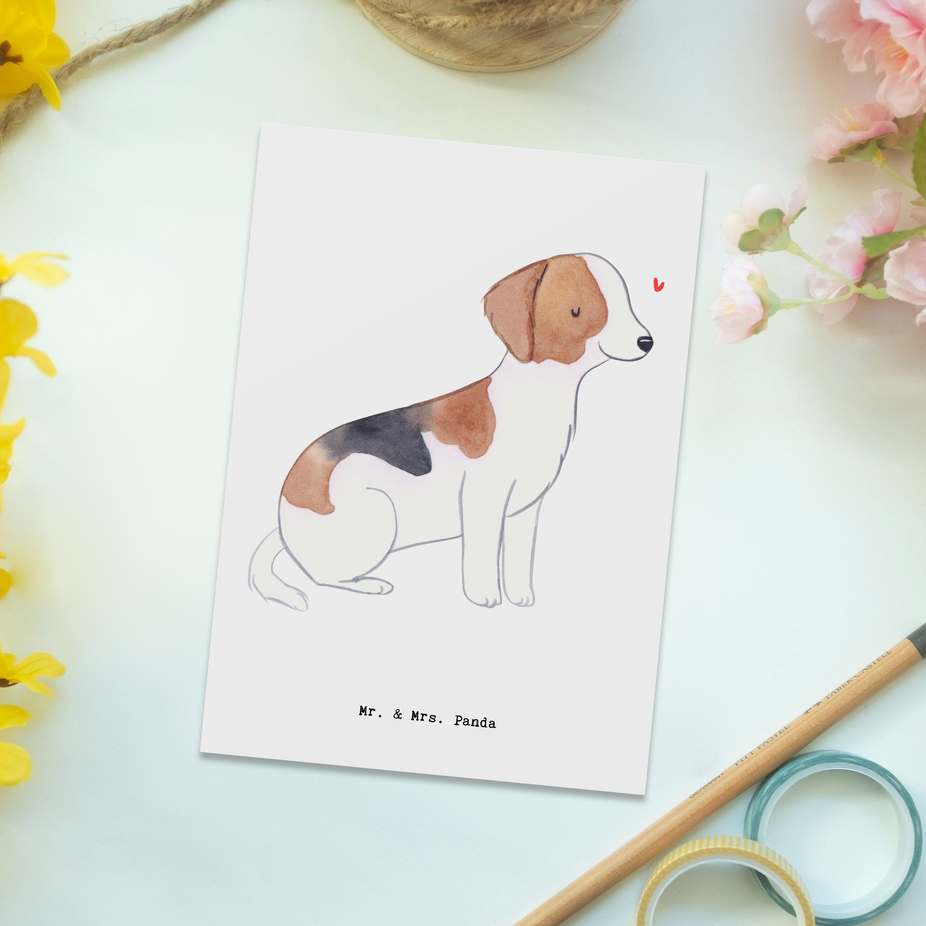 Einladung, Foxhound Panda - Hundebesitzer, Hund, La Mr. Mrs. Geschenk, Weiß Moment - & Postkarte