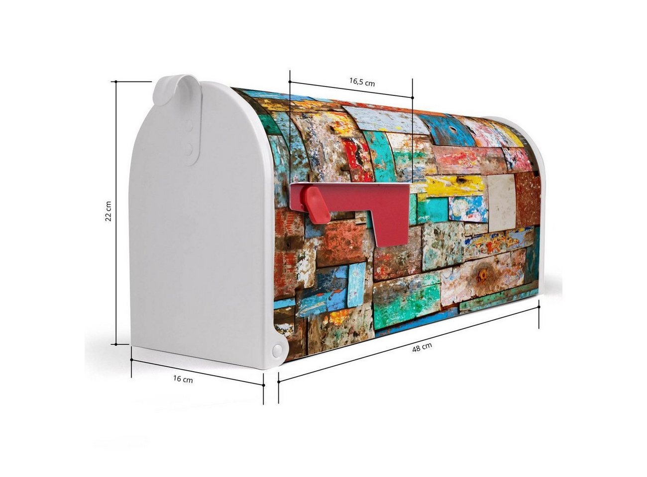 Thumbnail - banjado Amerikanischer Briefkasten Mailbox Bunte Holzschindeln (Amerikanischer Briefkasten, original aus Mississippi USA...