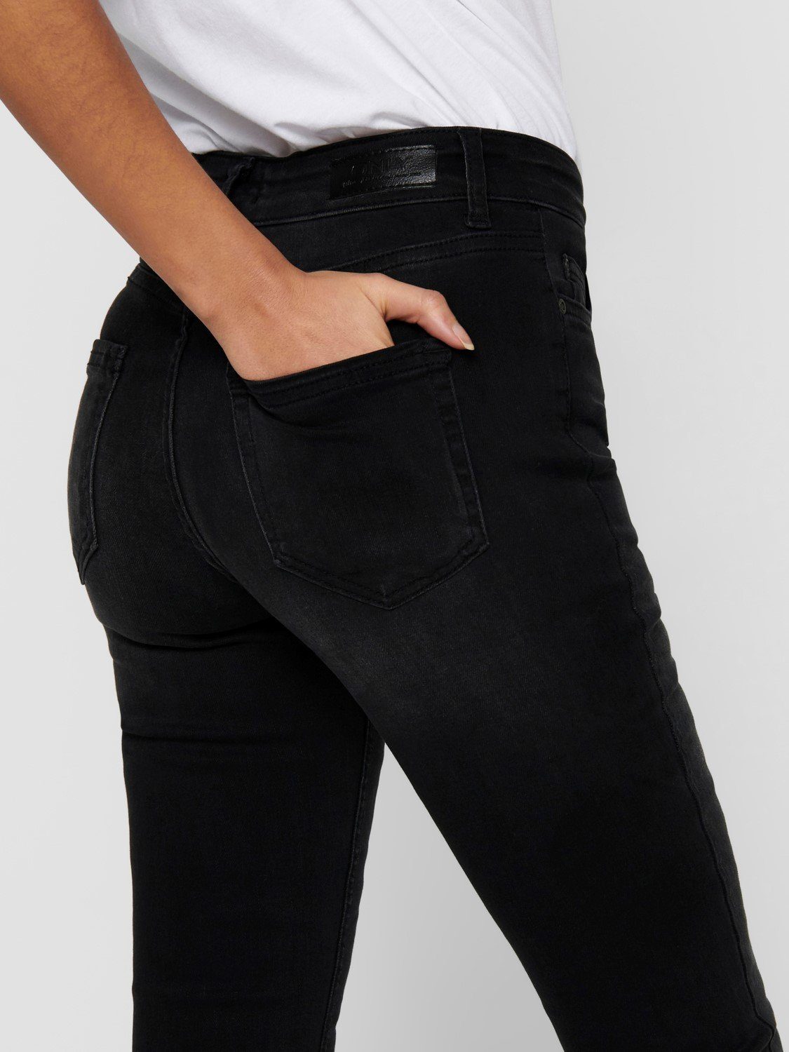 Only Skinny-fit-Jeans »Damen Skinny Jeans Stretch Denim Mid Waist Hose  ONLBLUSH LIFE« 3714 in Schwarz online kaufen | OTTO