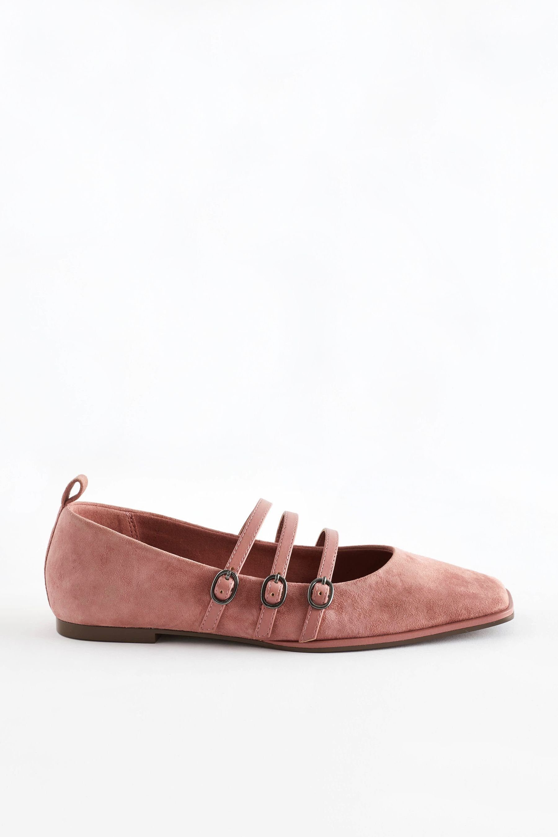 Next Forever Comfort® eckige Sandalen mit drei Riemen Riemchenballerina (1-tlg) Pink