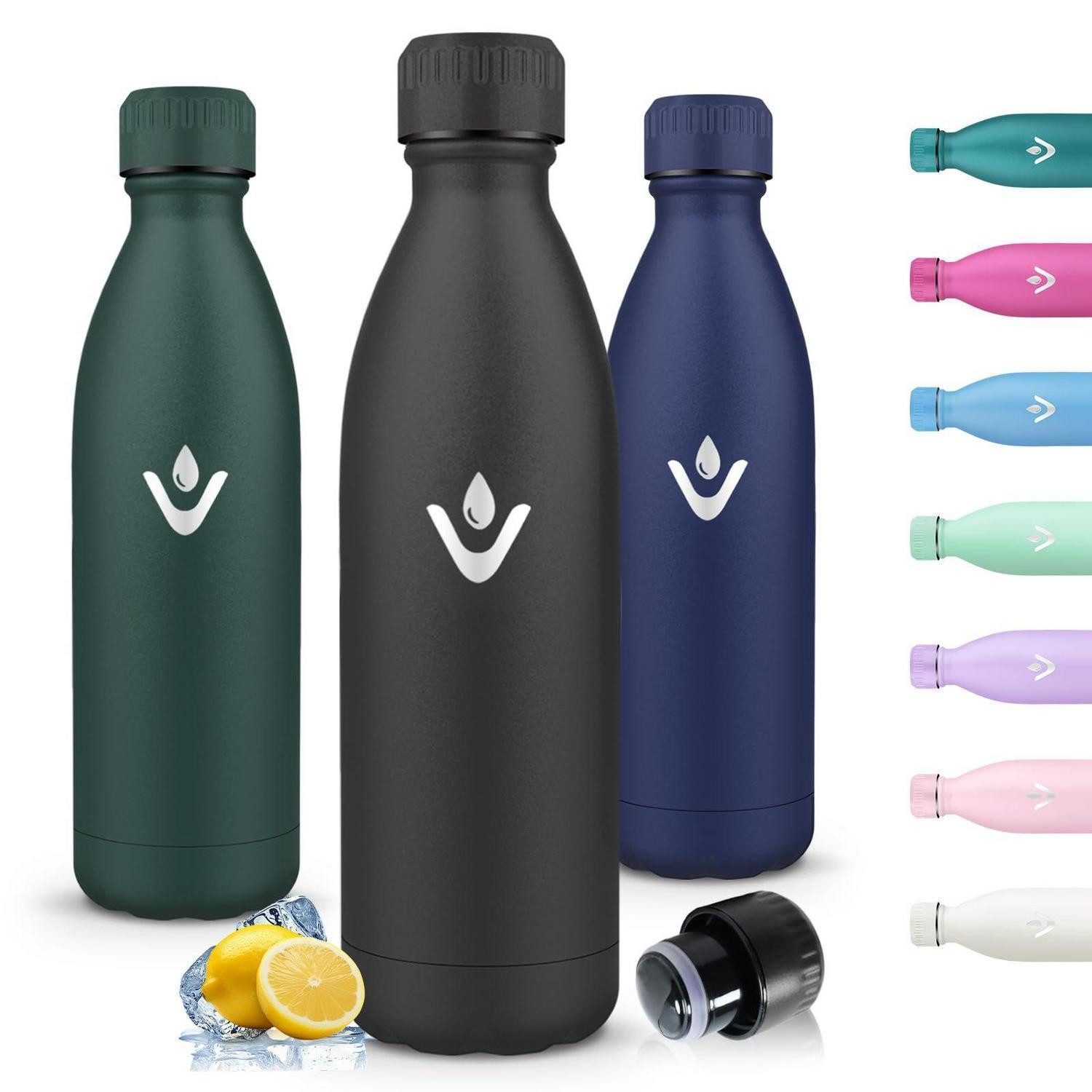 LuxusKollektion Isolierkanne Thermosflasche 500ml Edelstahl Olivgrün