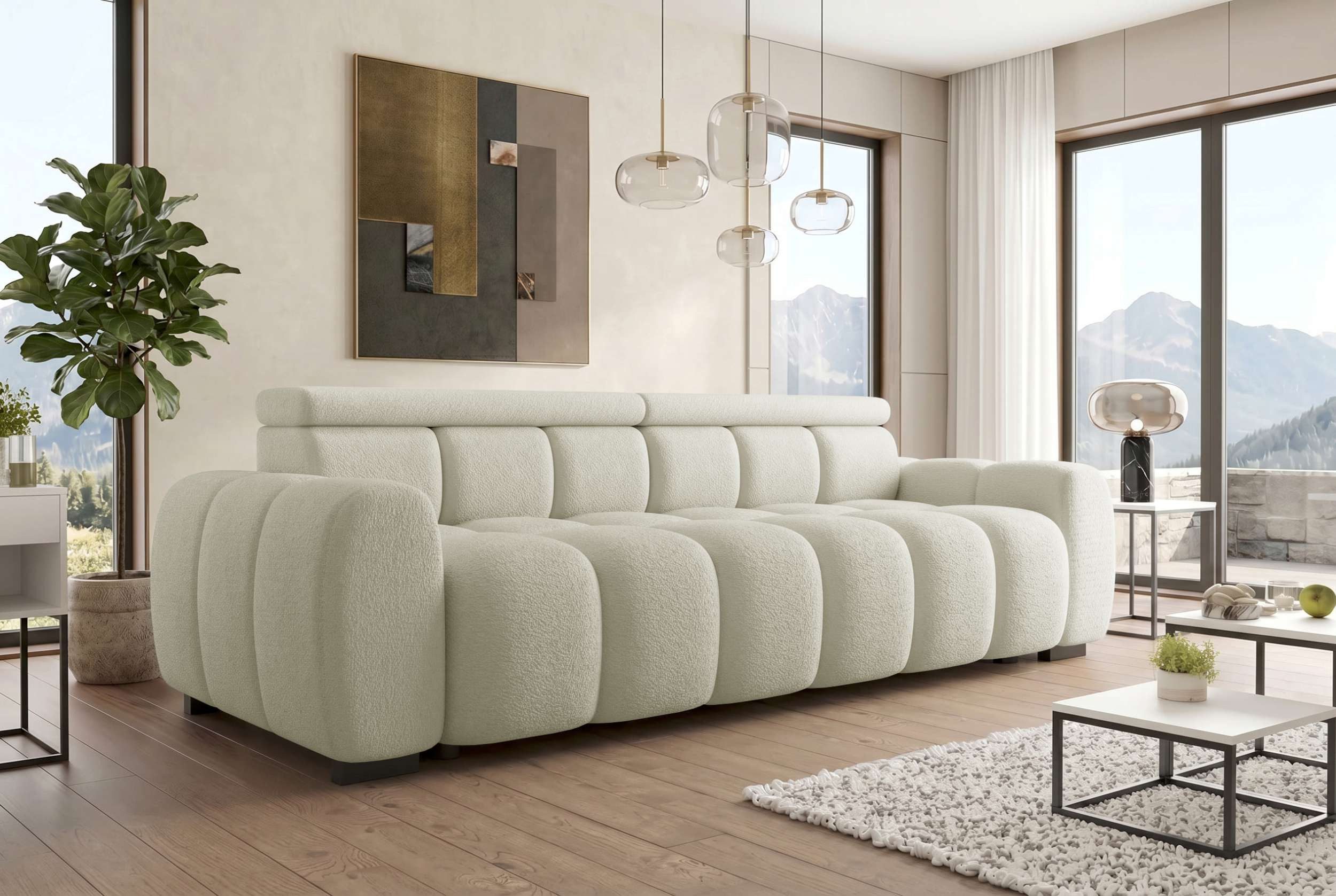 Sofa Dreams Big-Sofa Großes Sofa Santorin in Stoff, Sofa, Big-Sofa, Kopfteilverstellungen