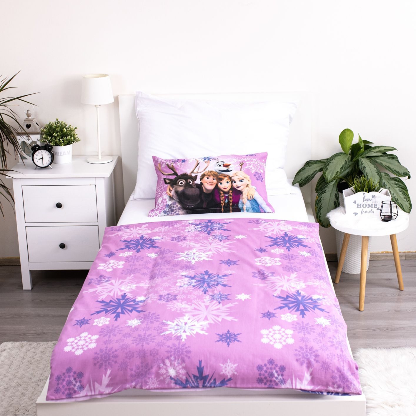 Frozen Kinderbettwäsche Kleinkind Bettwäsche Disney Frozen Anna und Elsa 100x135cm + 40x60cm, Baumwolle, 2 teilig, 100% Baumwolle
