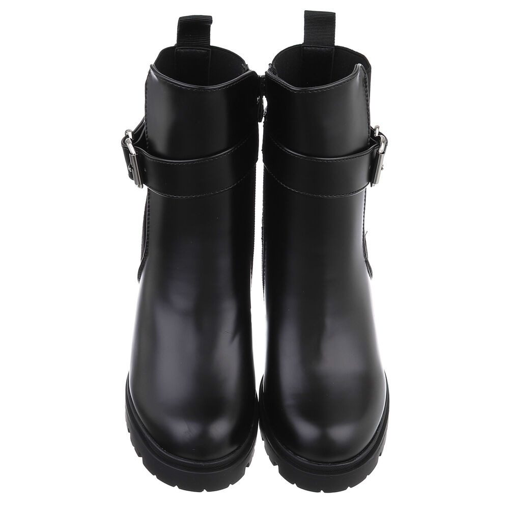 Ital-Design Damen Freizeit High-Heel-Stiefelette (88489428) Blockabsatz Stiefeletten in Schwarz – Bild 4 von 5