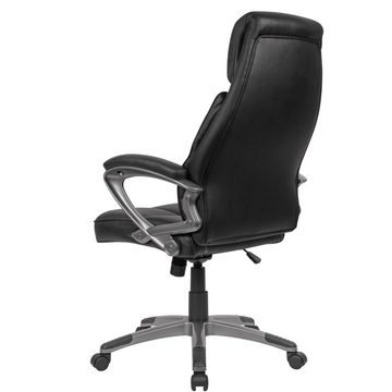 Amstyle Chefsessel SPM1.424 (Schreibtischstuhl Kunstleder Schwarz bis 120 kg), Drehstuhl Büro Modern, Bürosessel mit Armlehnen