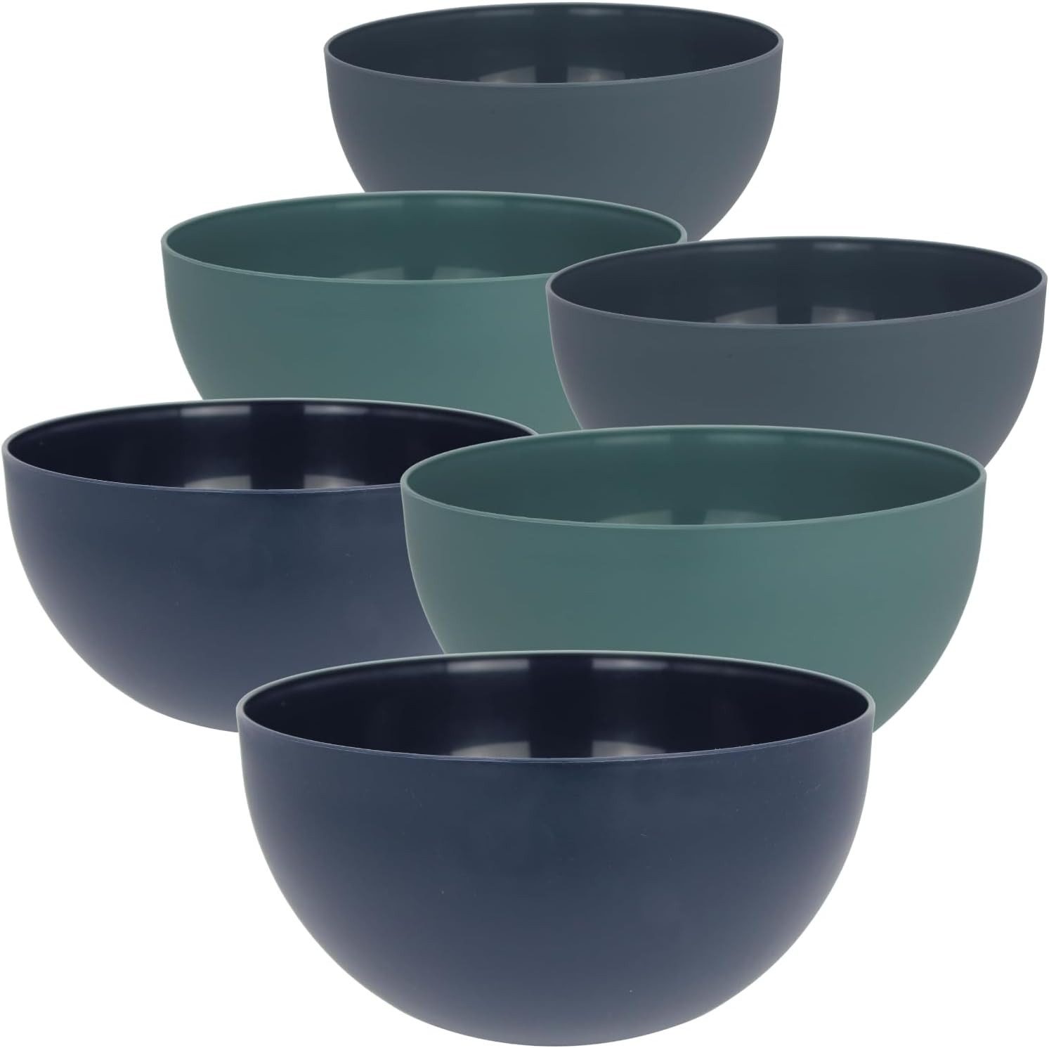 Centi Schüssel BOWLINA Salatschüssel-Set 4 Liter, Kunststoff, (6er-Set), – Ø 24 cm – H 12 cm – 3 farbig