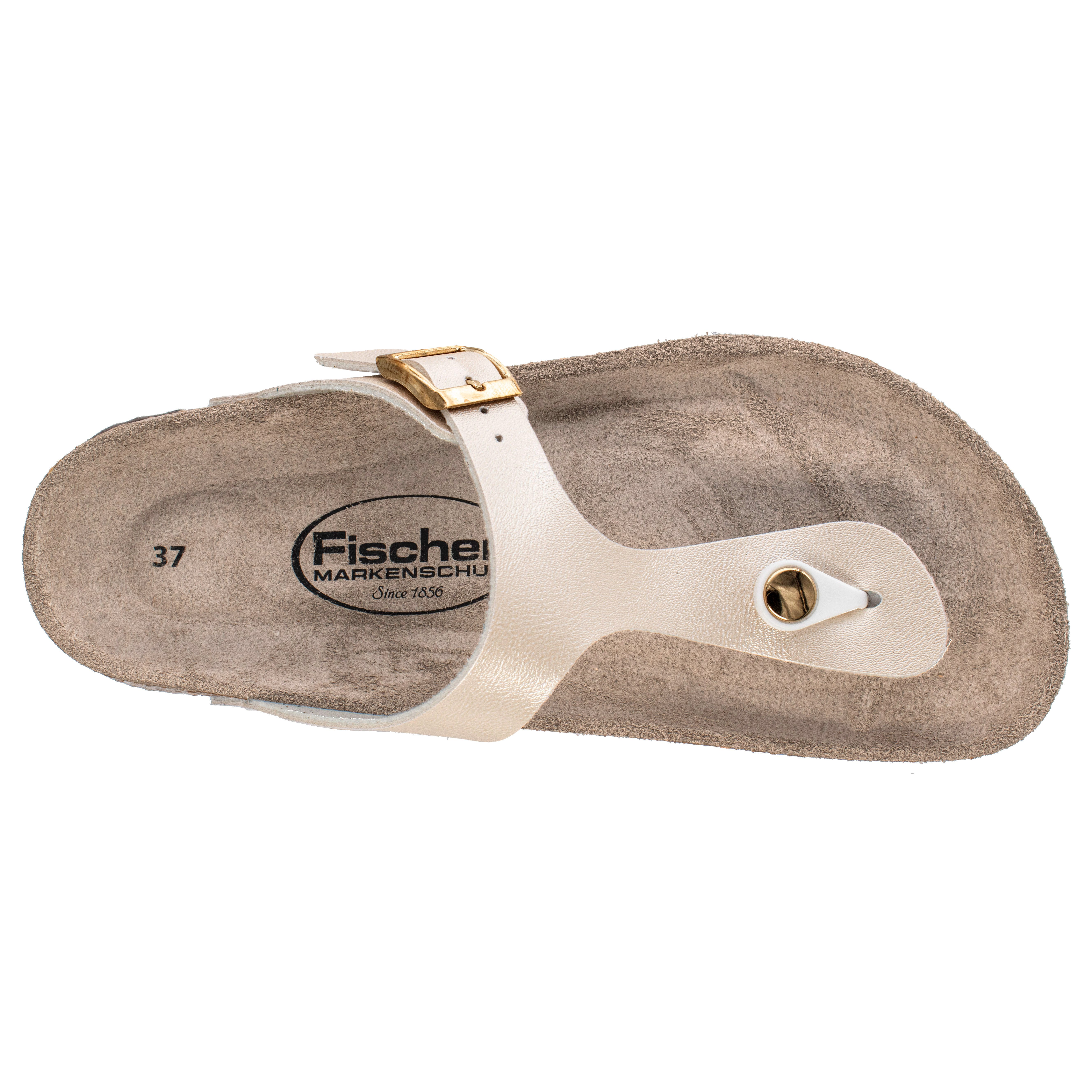 Fischer-Markenschuh Luisa Zehentrenner aus Vegano (Lederimitat), Fleecefutter, mit gepolstertem Lederfußbett