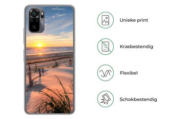 MuchoWow Handyhülle Strand - Meer - Düne - Sonnenuntergang - Landschaft, Phone Case, Handyhülle Xiaomi Redmi Note 10, Silikon, Schutzhülle