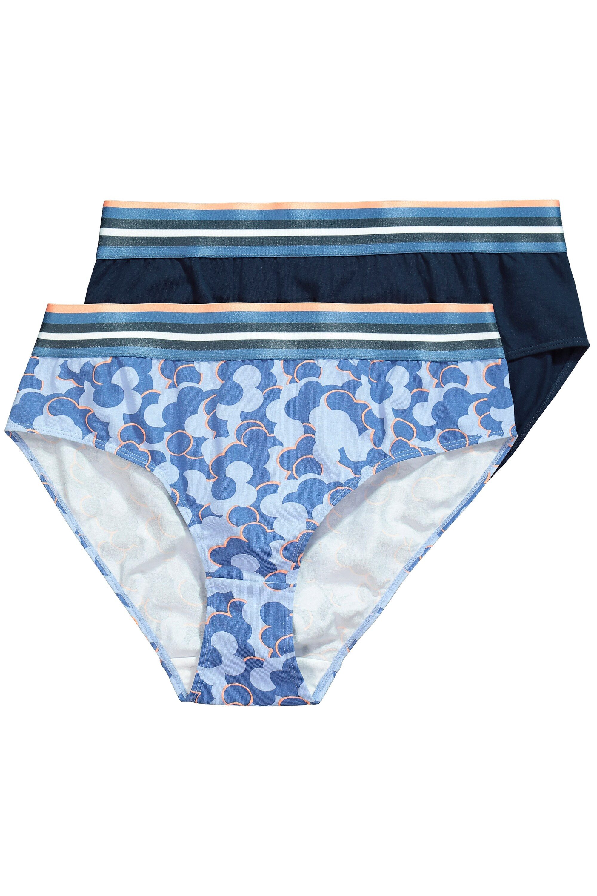 Slip Midislips 2er-Pack Rippjersey Muster/uni
